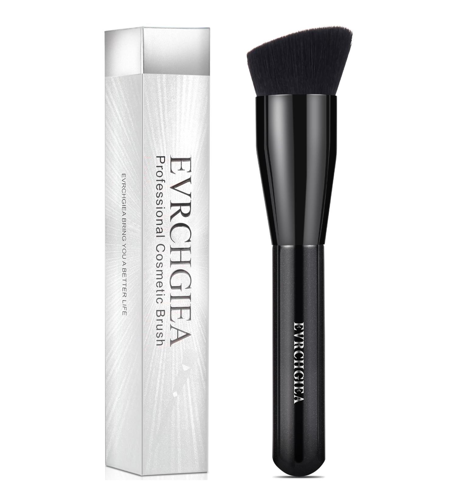 Foundation Brush Flat Top Kabuki Foundation Brush for Liquid Makeup Cream Powder Travel Size Face Foundation Blending Makeup Brushes (large) L black - Buy Online on SooperMarket.com