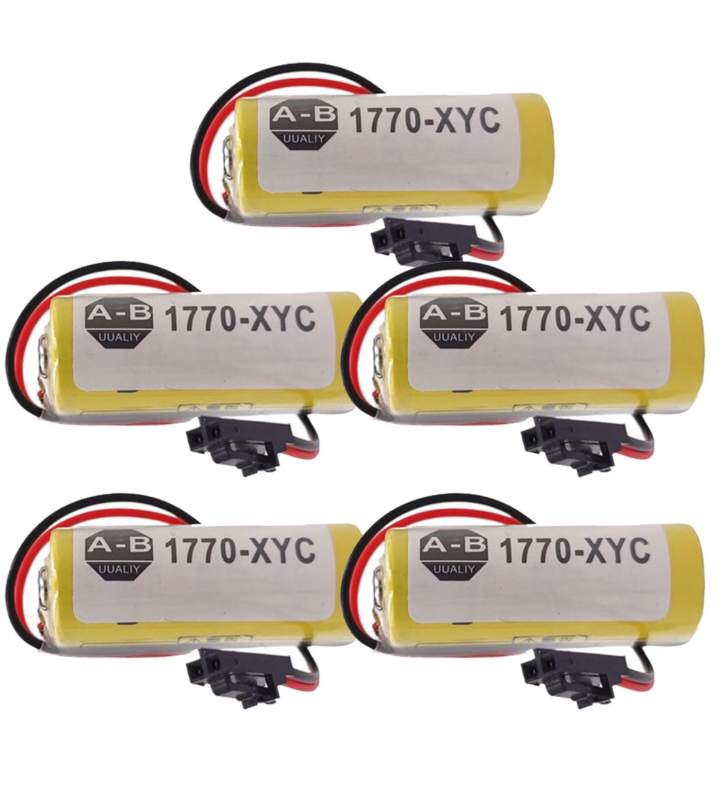 Buy 5 Pack 1770-XYC 3V 1800mAh Battery Replacement for 1770-XYC/A 1770-XYB 1756-BA1 - Non-Rechargeable Black Plug - Buy Online on SooperMarket.com