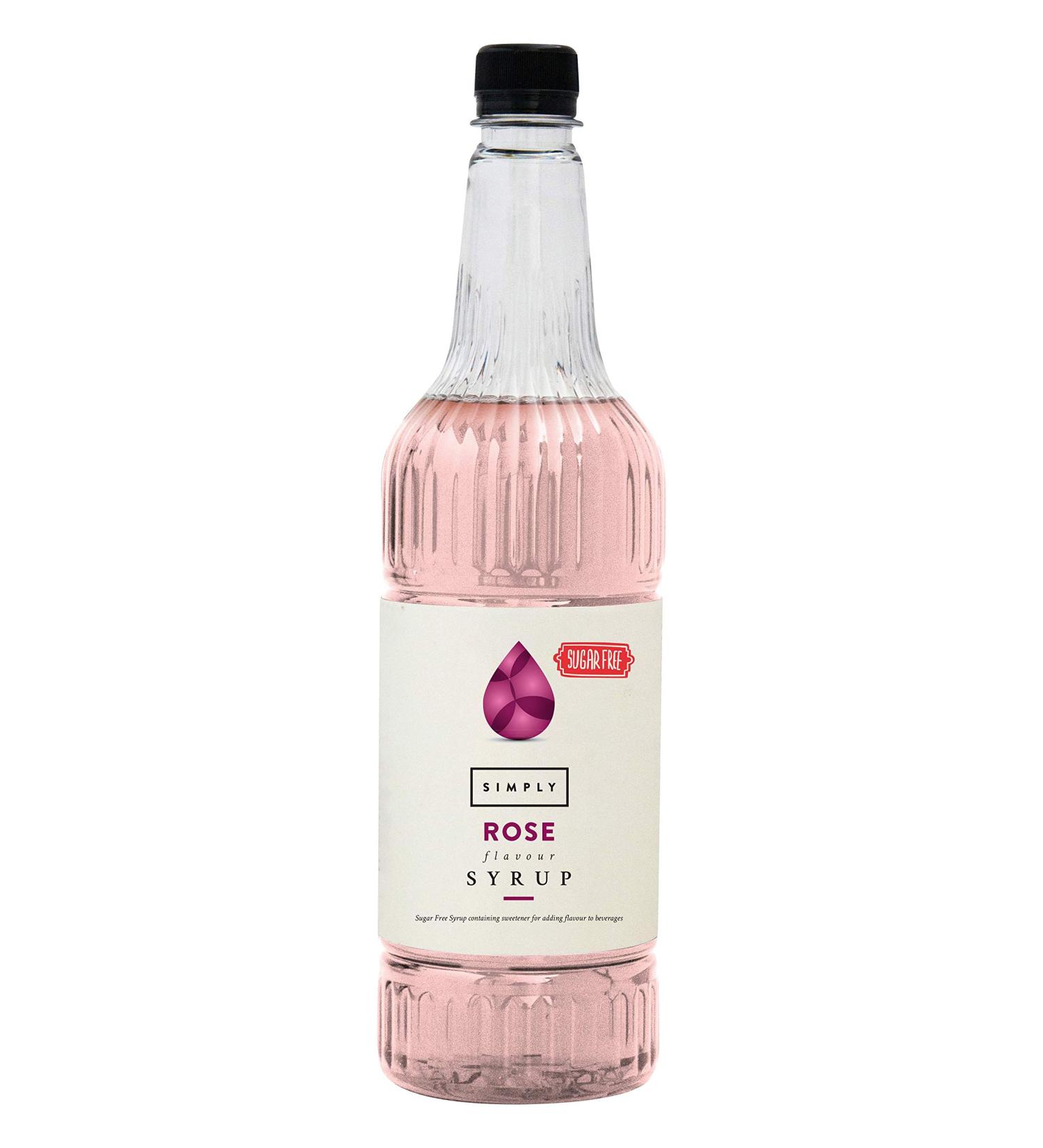 Simply Sugar Free Rose Syrup Low Calorie Vegan & Nut Free Flavoured Syrup for Coffee Cocktails & Baking (1 Litre) - Buy Online on SooperMarket.com