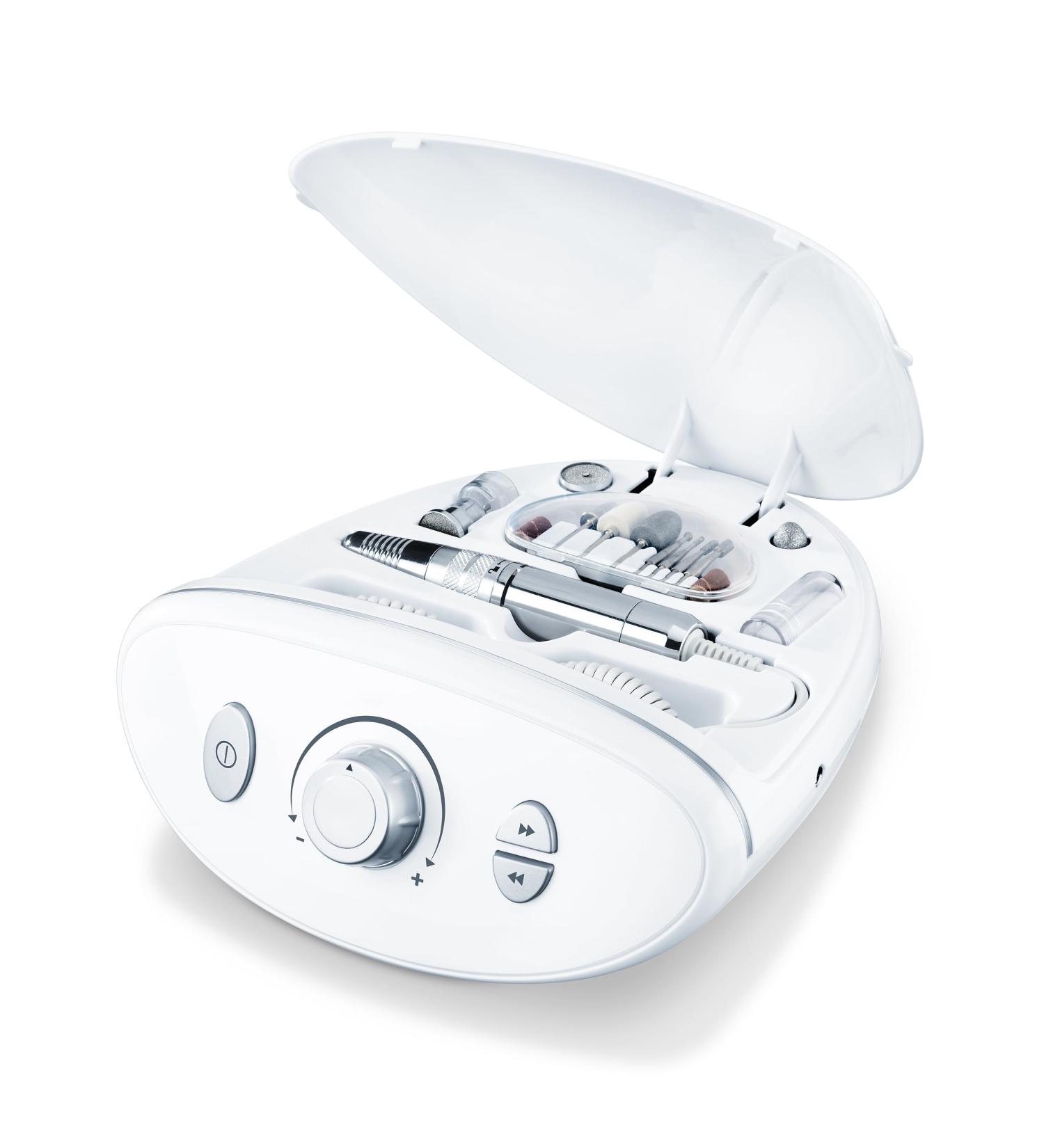 Beurer MP 100 Electric Manicure & Pedicure Set 41-Piece with Sapphire Attachments Nail Dust Cap 20 000 RPM Perfect for Home Care & Salon Quality - Buy Online on SooperMarket.com