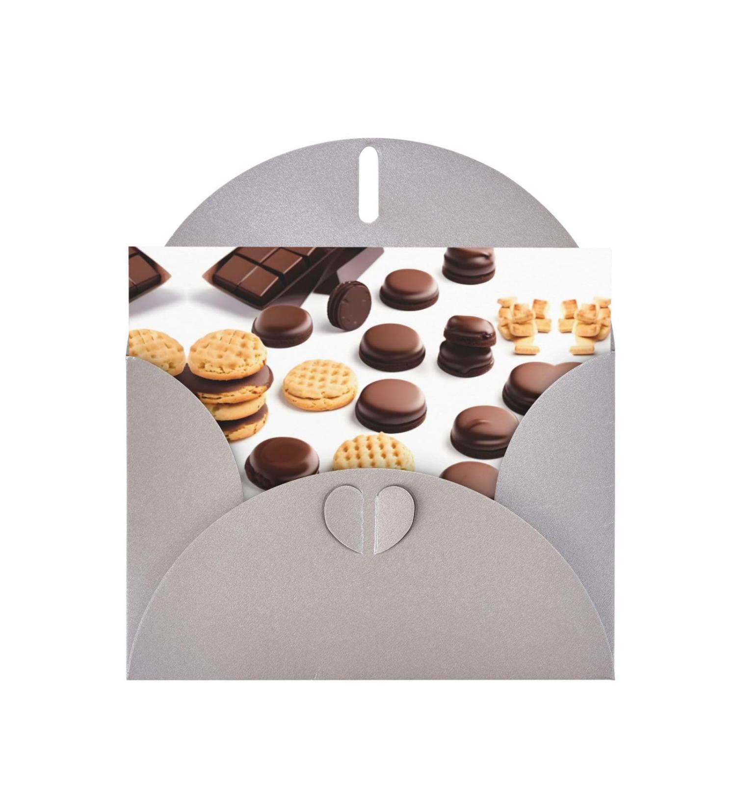 Cookies Food Chocolate Chip Biscuits Pearl Paper Greeting Card - Double-Sided Pearl Effect with Suitable for Various Occasions Cookies Food Chocolate Chip Biscuits One Size - Buy Online on SooperMarket.com