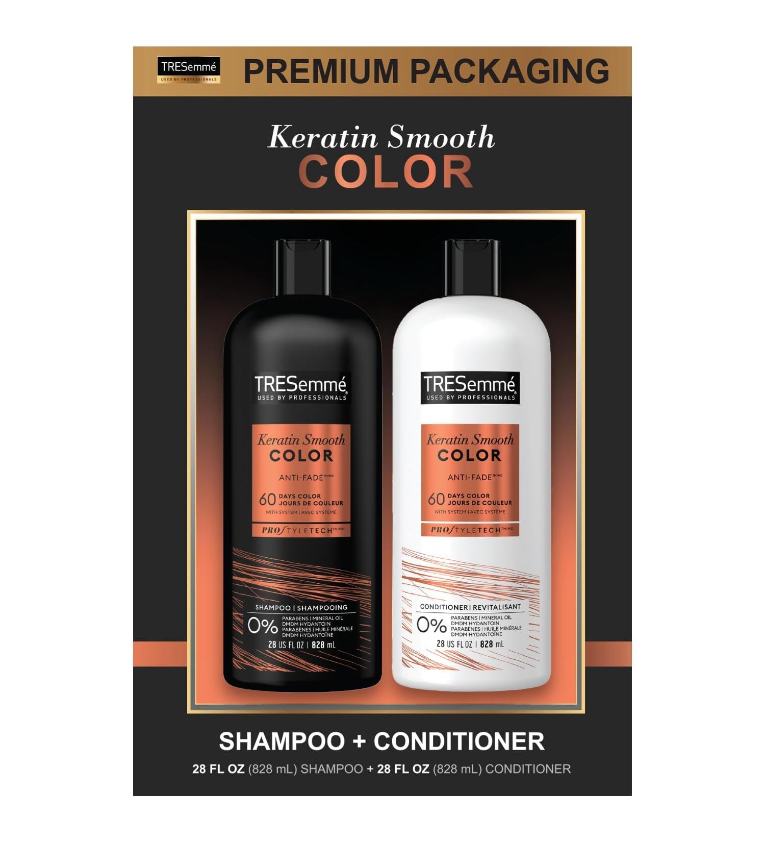 TRESemm Keratin Smooth Color Shampoo & Conditioner - Anti-Fade Anti-Frizz for Color-Treated Hair (28 Oz) | Buy Internationally Online - Buy Online on SooperMarket.com