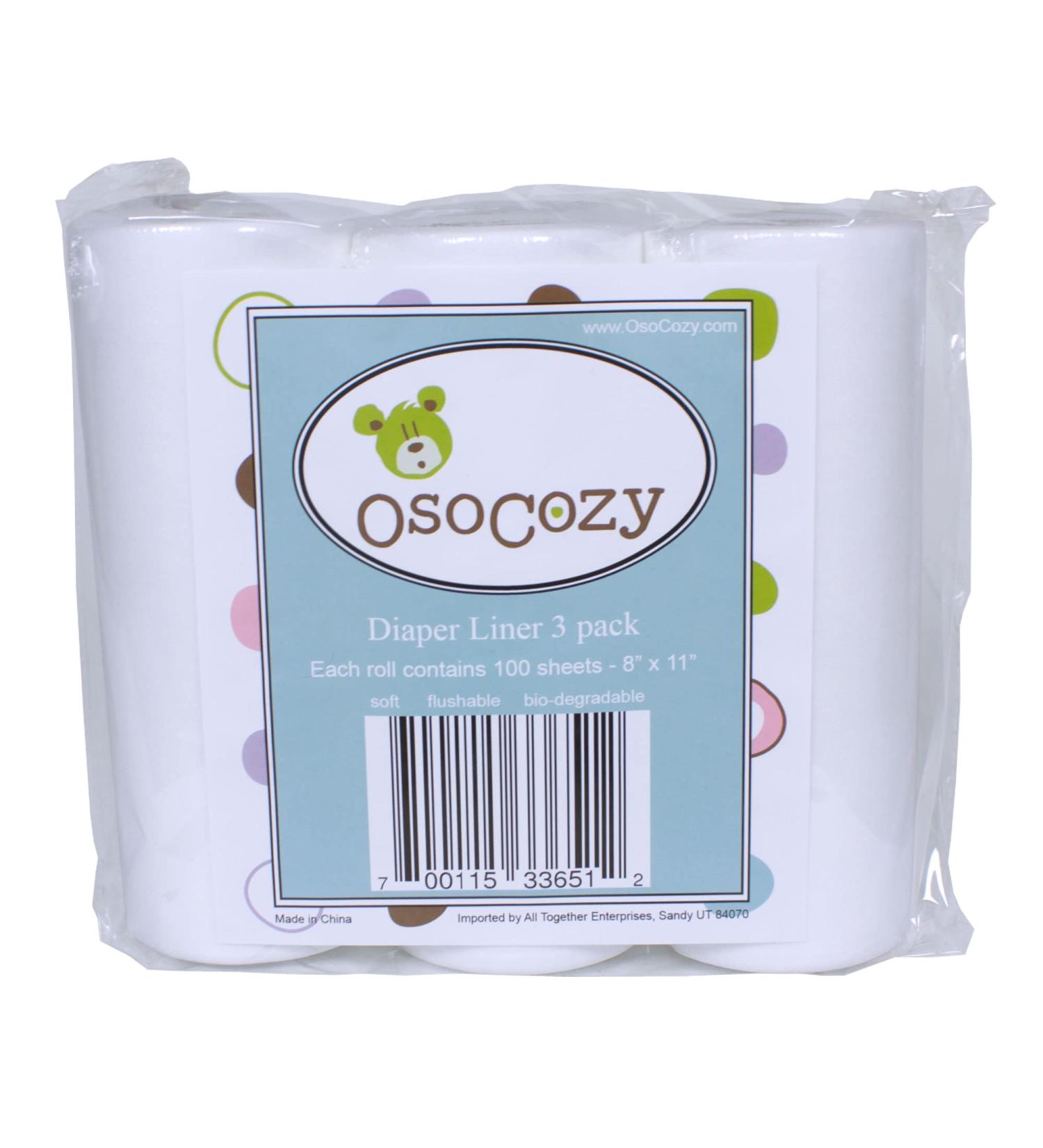 OsoCozy Flushable Diaper Liners 3 Pack - Convenient & Gentle Cloth Diaper Liners - Buy Online on SooperMarket.com