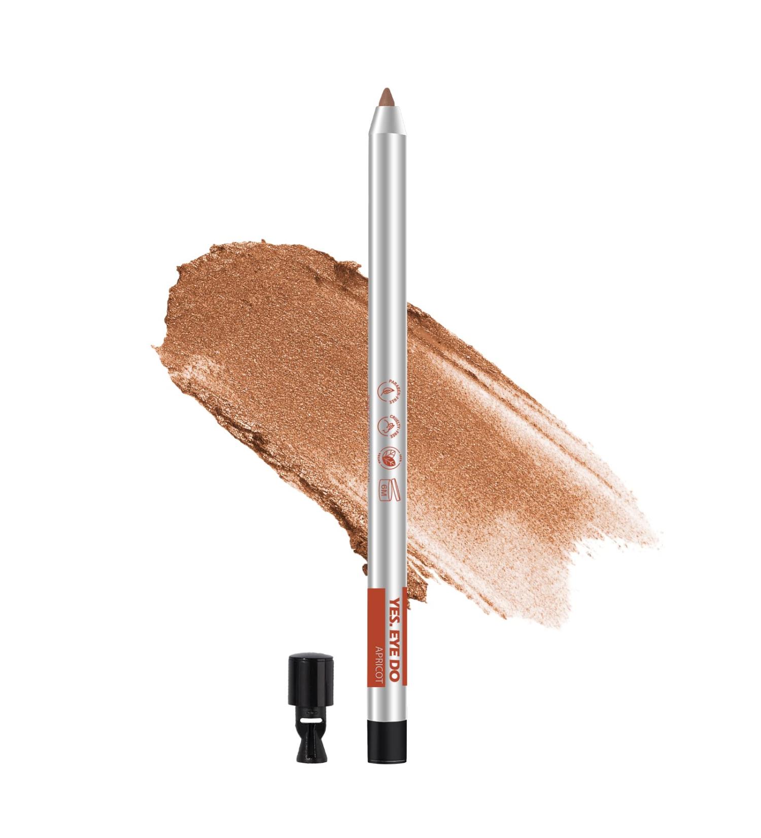 YES.EYE DO Gel Eyeliner Waterproof Smudgeproof Retractable Eyeliner Gel with built-in sharpener Colored Glitter Eyeliner Highly Pigmented and Creamy (Apricot) - Buy Online on SooperMarket.com