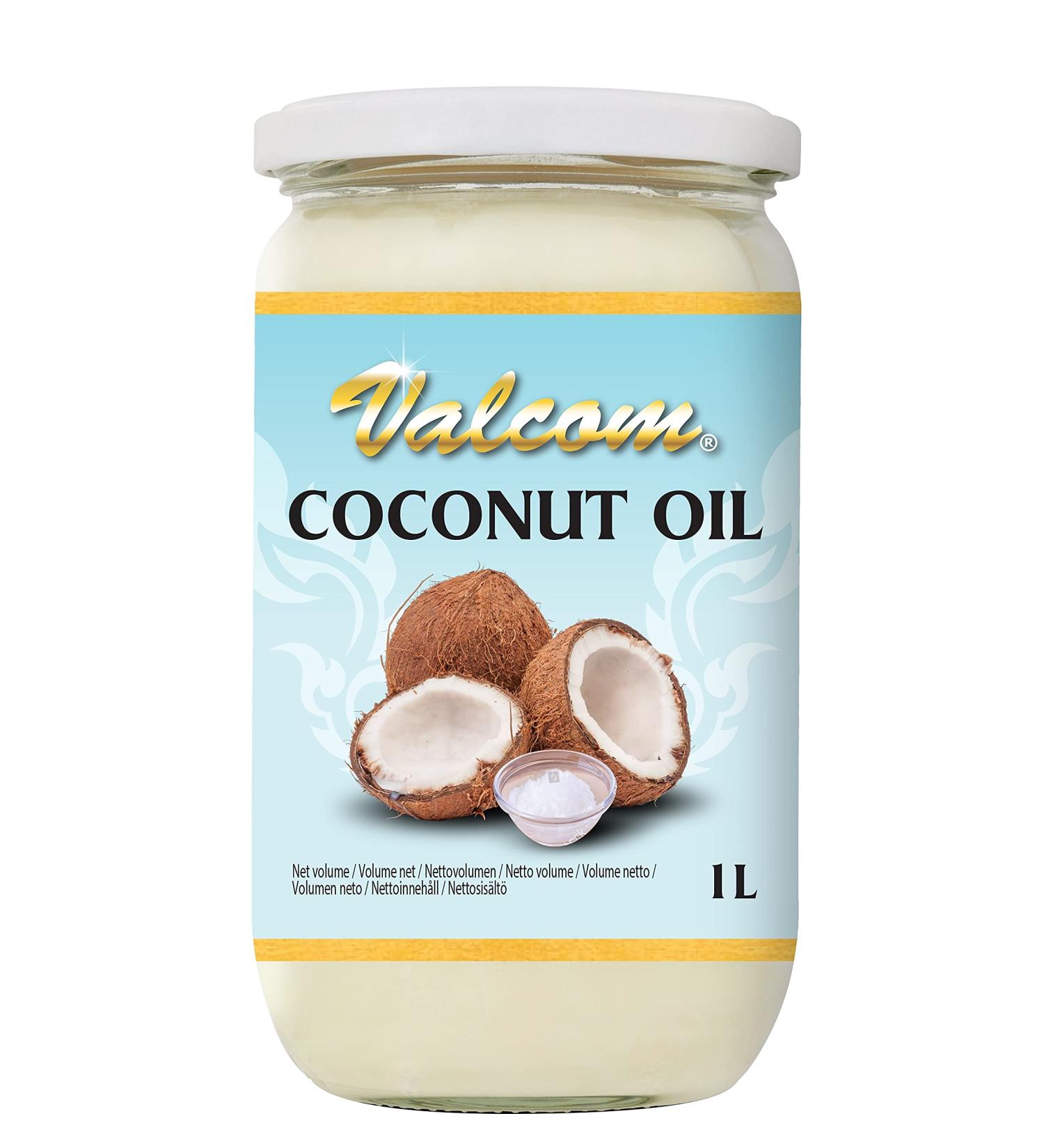 Valcom 100% Pure Refined Coconut Oil - Ideal for Frying & Deep-Frying - 1L Pack - Buy Online on SooperMarket.com
