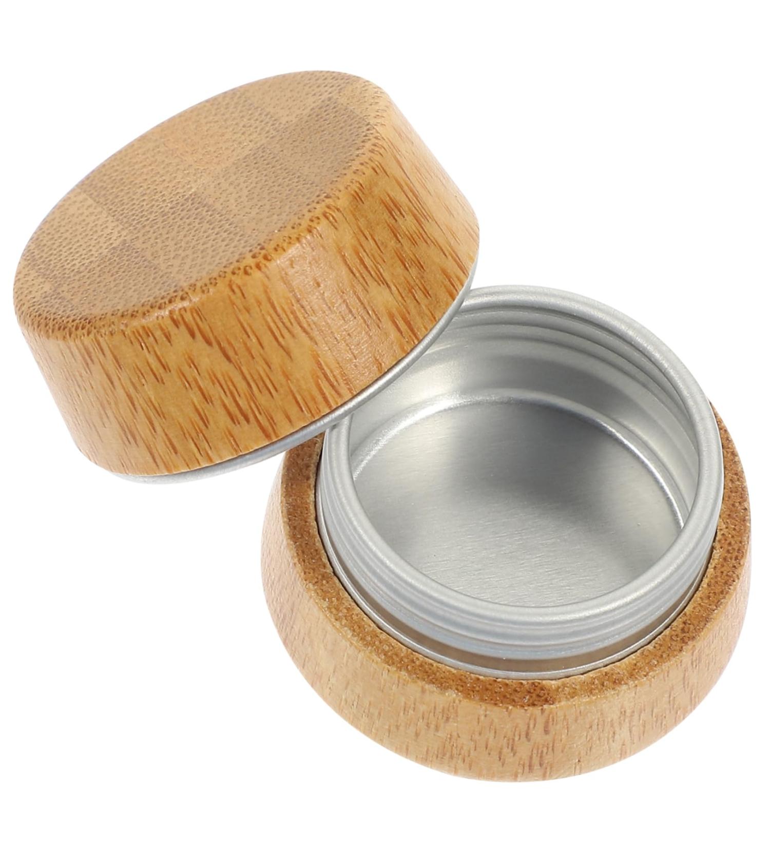 TENDYCOCO Aluminum Tin Box Empty Cream Jar Lip Balm Containers Tins Sample Containers Small Containers Aluminum Tin Cans Empty Makeup Jars Candle Tin Jar Travel Bamboo Daily Use Screw Cap - Buy Online on SooperMarket.com