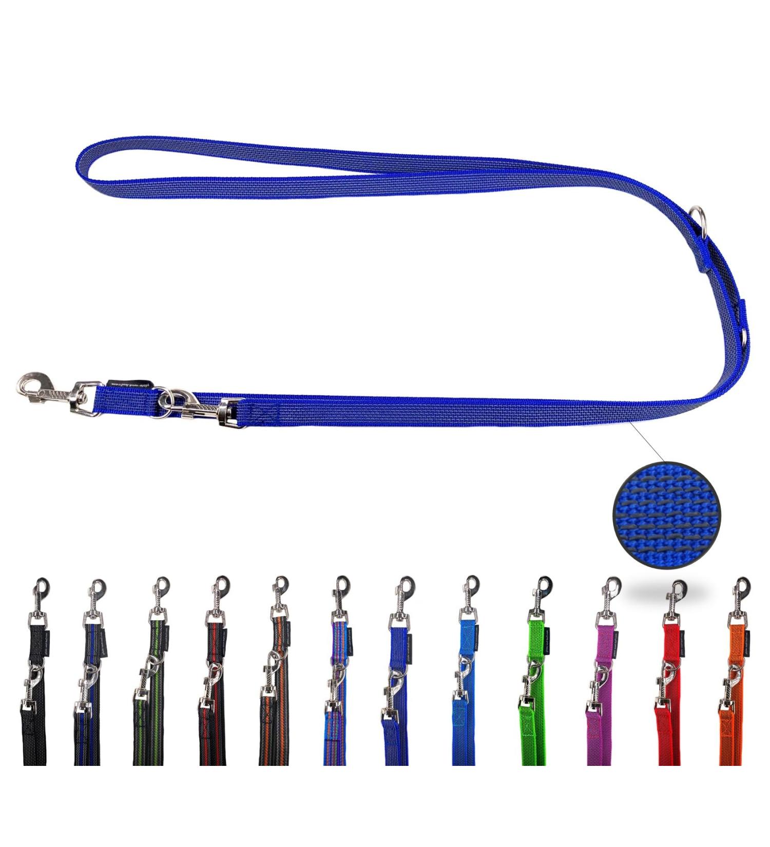 Adjustable Double Linen Dog Leash for Medium & Large Dogs - 3.50m Blue | International Shipping - Buy Online on SooperMarket.com