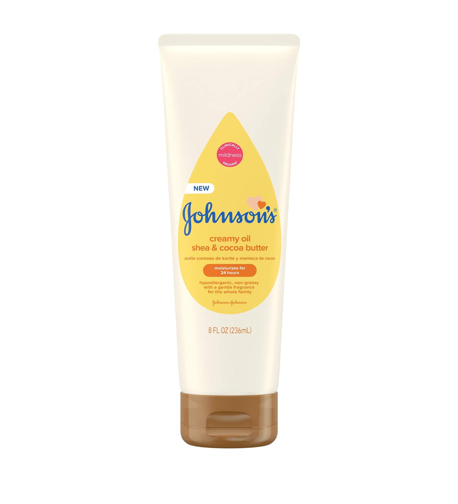 Johnson's Creamy Oil for Baby with Shea & Cocoa Butter - 8 fl. oz | Moisturizing Body Lotion, Gentle Fragrance, Hypoallergenic, Non-Greasy, Paraben-Free, Phthalate-Free, Dye-Free - Buy Online on SooperMarket.com