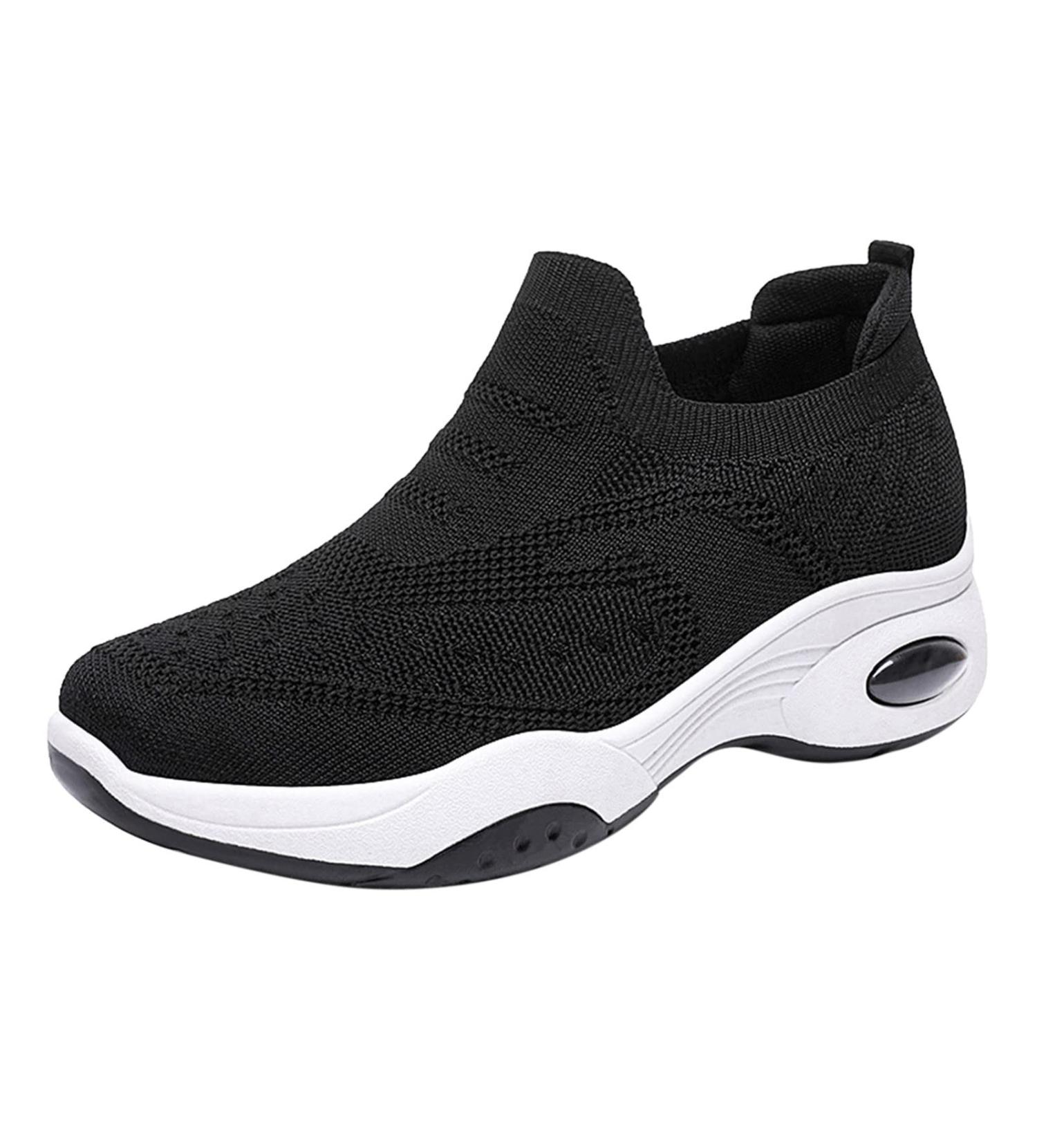 Rytejfes Women's White Waterproof Wedge Heel Sneakers | Stylish Lace-Up & Slip-On Options in Blue & Black (Size 38 EU) - Buy Online on SooperMarket.com