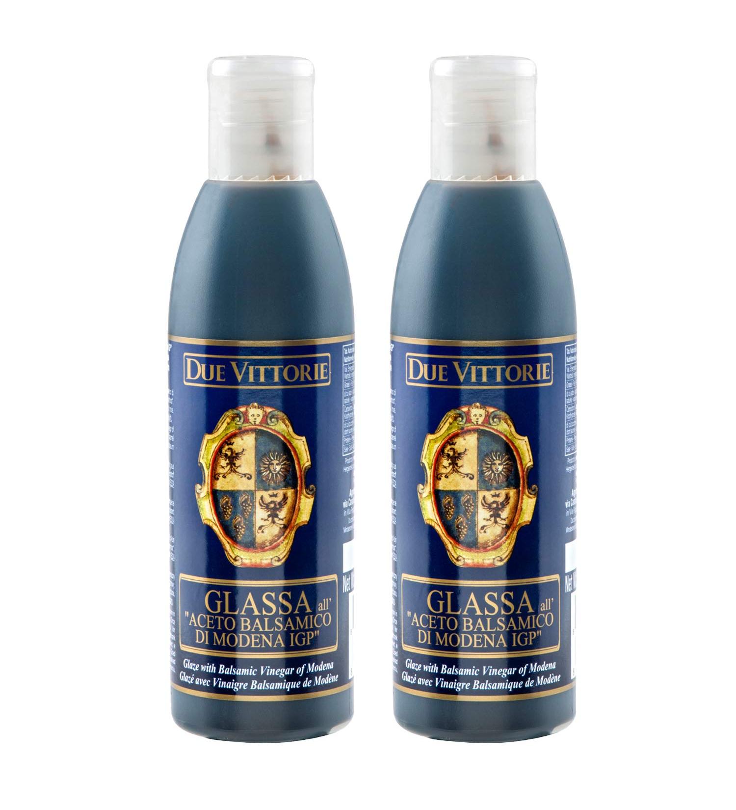Due Vittorie Balsamic Crema - Barrel Aged Balsamic Glaze from Italy - Gluten Free - 8.45 oz (Pack of 2) - Buy Online on SooperMarket.com