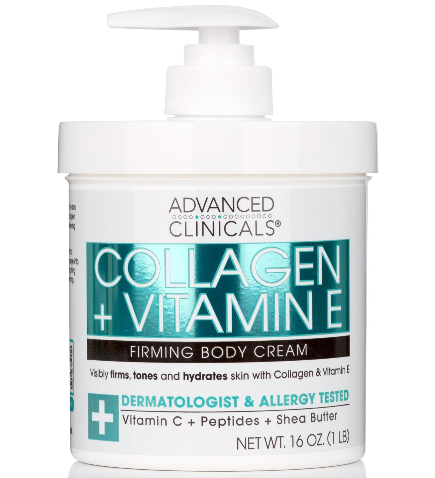 Advanced Clinicals Collagen Cream & Vitamin E Cocoa Butter - Firming Body Lotion & Face Moisturizer for Women | Anti-Aging Skin Treatment | 16 Oz - Buy Online on SooperMarket.com