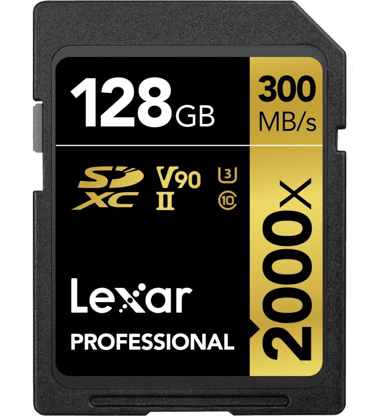 Lexar Professional 2000x 128GB SDXC UHS-II Card - Up To 300MB/s Read Speed - DSLR & Cinema Cameras - 128GB Single (LSD2000128G-BNNNU) - Buy Online on SooperMarket.com
