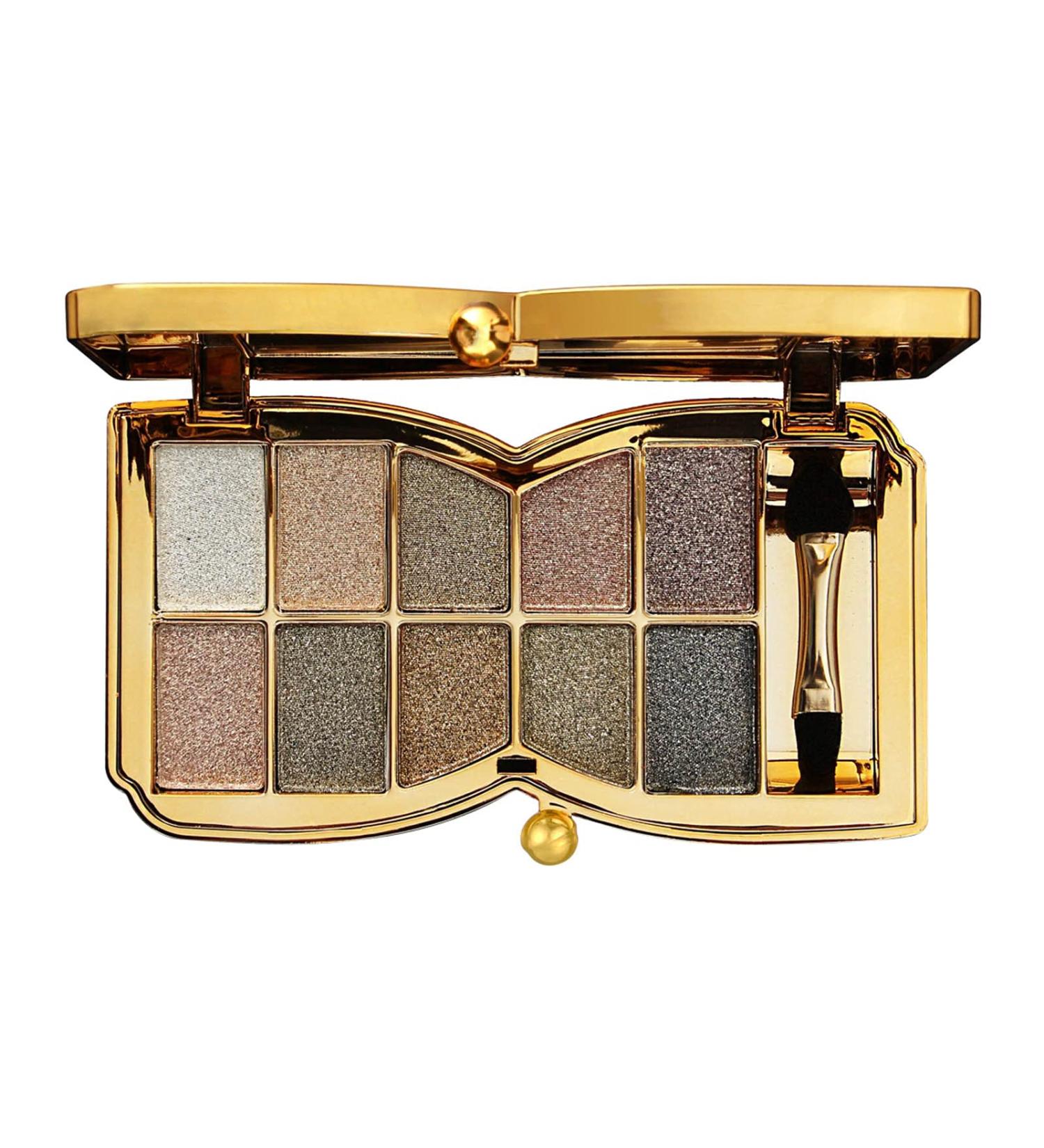 UIFCB Glitter Eyeshadow Palette - 10 Sparkling Colors | Highly Pigmented & Long Lasting Makeup Set in Gold (Type 6) - Buy Online on SooperMarket.com