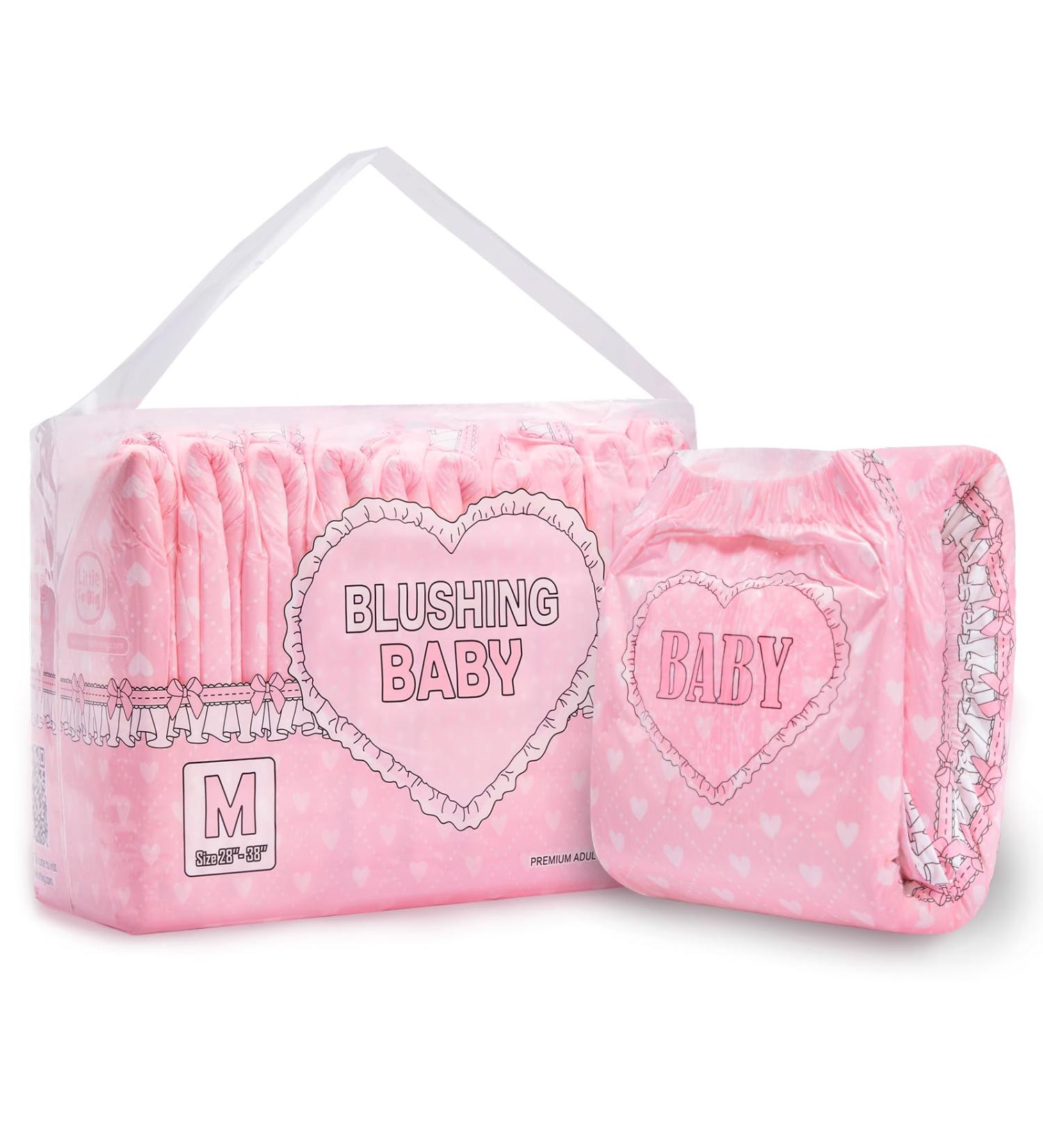 LittleForBig Adult Printed Diaper 10 Pieces - Blushing Baby Pale Pink(Medium 71-96 CM) - Buy Online on SooperMarket.com