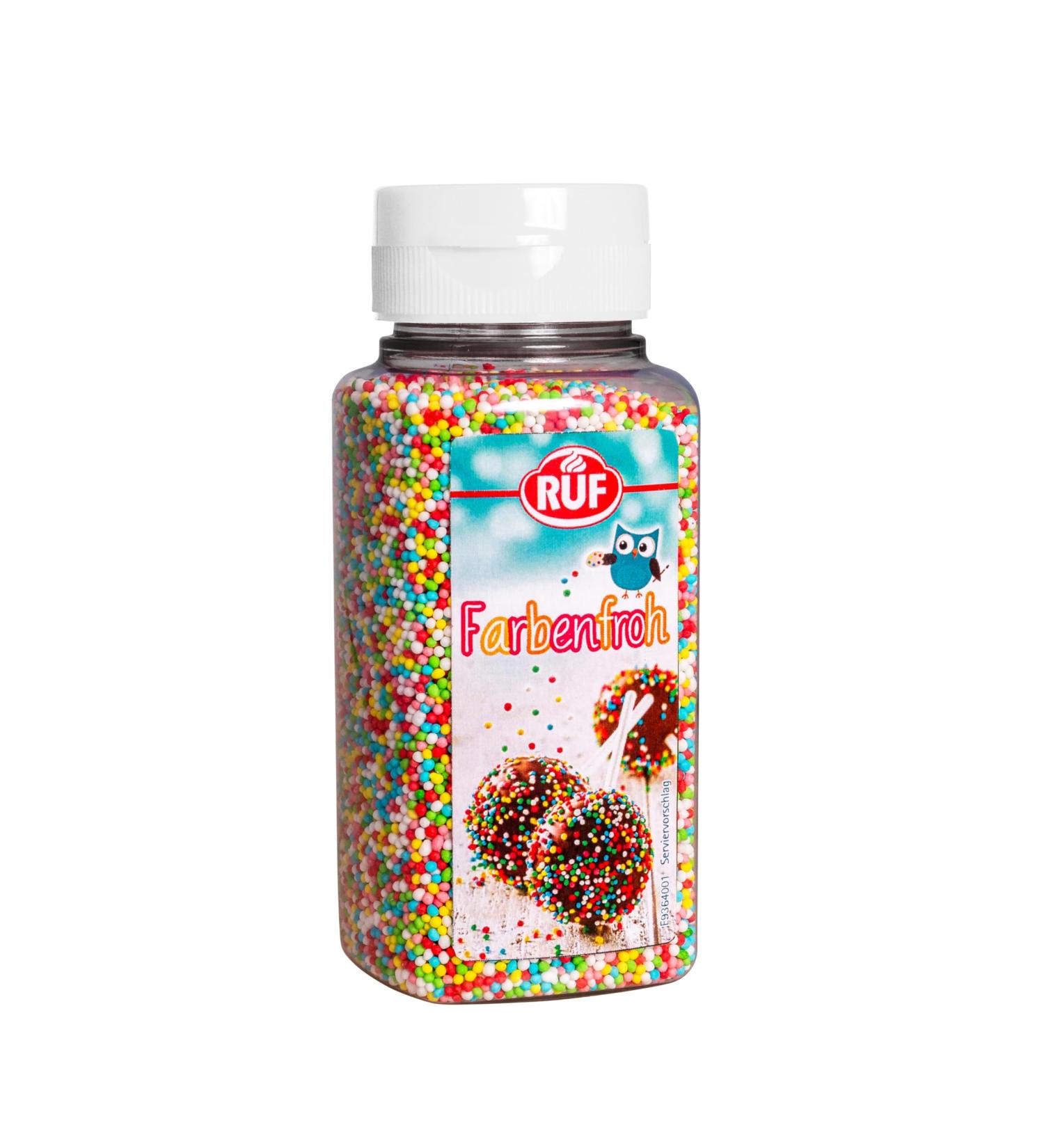 Colorful Nonpareilles Sugar Pearls - Mini Sugar Balls for Decorating Ice Cream Cakes & Muffins - 165g - Buy Online on SooperMarket.com