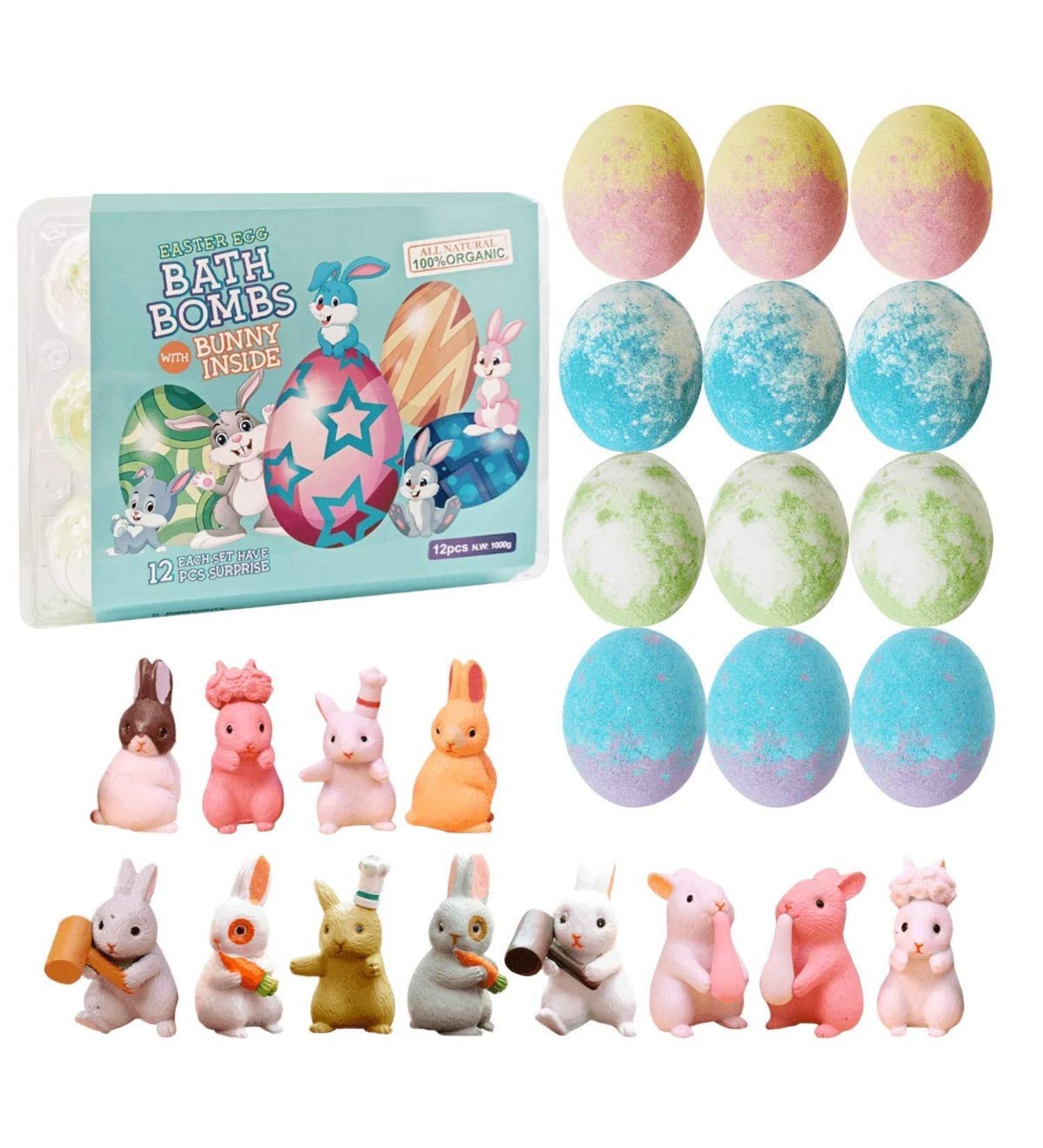Easter Egg Bath Bomb Gift Set - 12 Pack with Bunny Surprise Inside - Buy Online on SooperMarket.com
