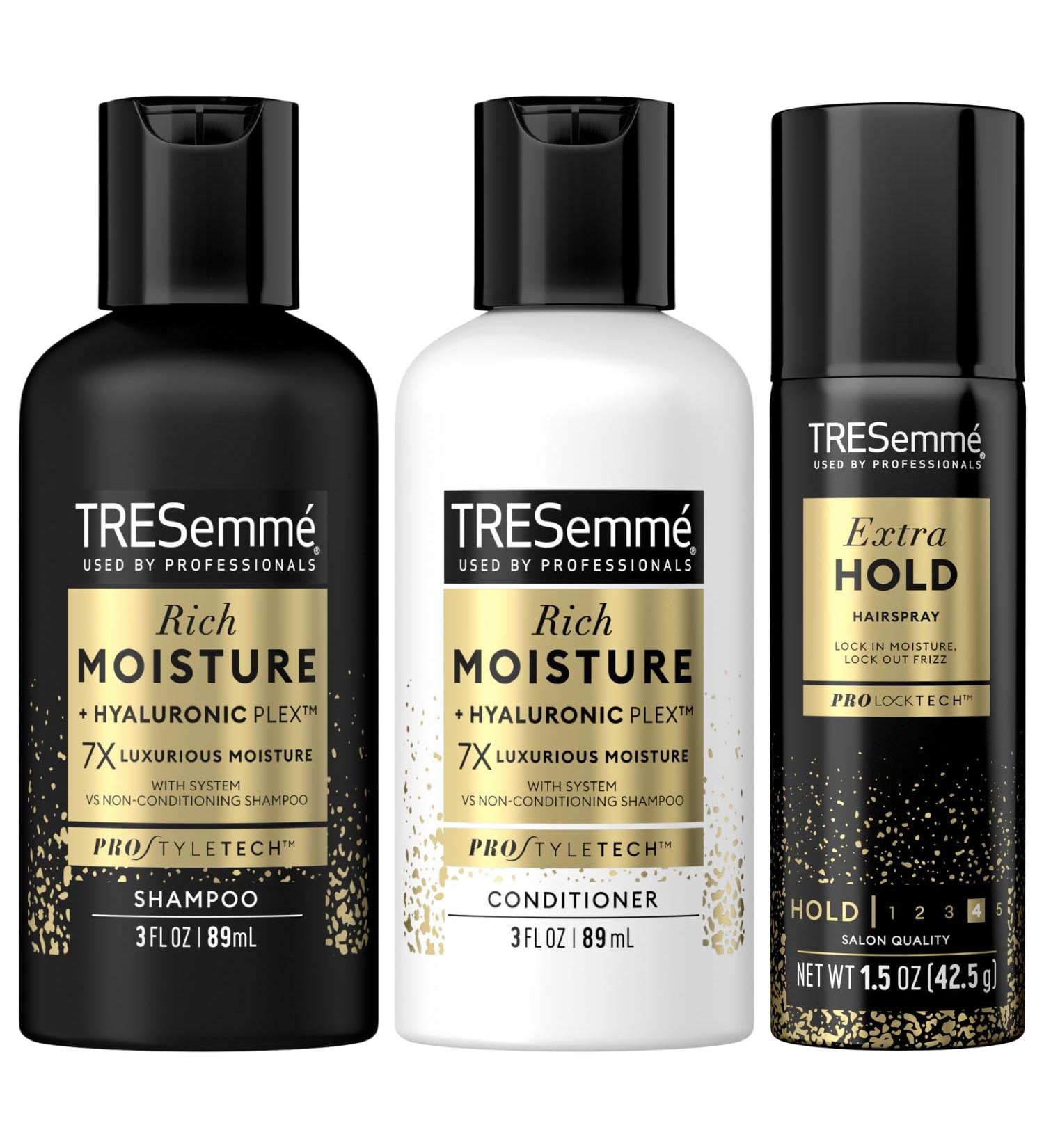 TRESemme Hair Care Travel Set - Rich Moisture Shampoo Conditioner & Extra Hold Hairspray | Buy Online Worldwide - Buy Online on SooperMarket.com