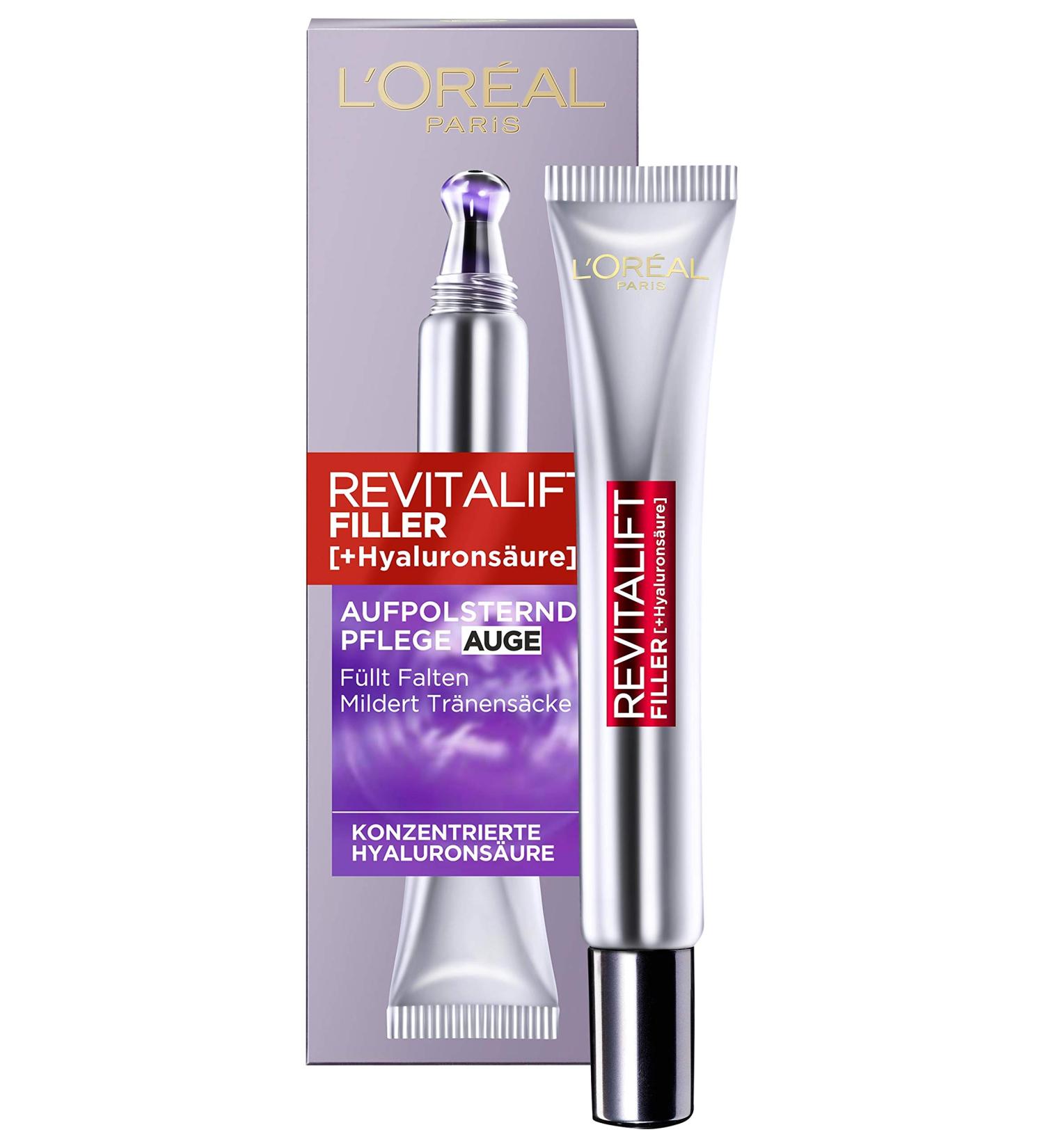 L'Or al Paris Revitalift Filler Hyaluron Eye Care - Anti-Aging Eye Cream with Double Applicator Tip | 15 ml - Buy Online on SooperMarket.com