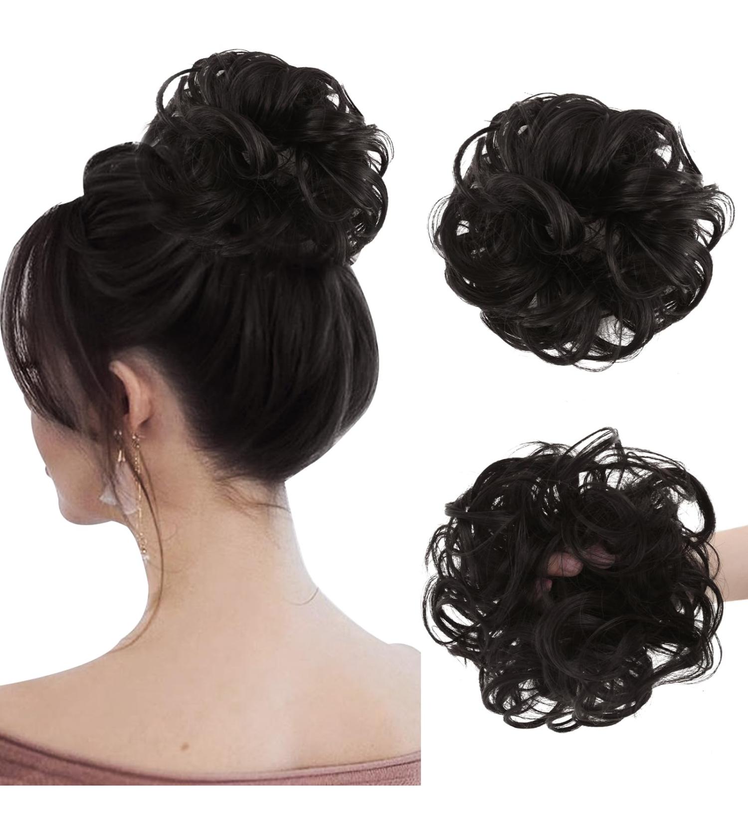 Vlasy Messy Bun Hair Piece | Curly Wavy Hair Scrunchie Extension Chignon | Synthetic Updo Accessory for Women and Girls (2# 35g) - Buy Online on SooperMarket.com