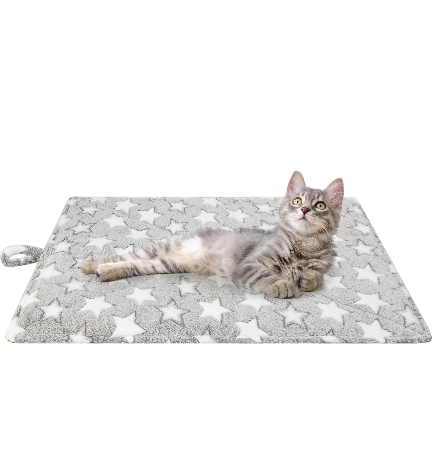 PUPTECK Self-Warming Cat Bed Mat | Anti-Slip Thermal Crate Pad for Cats and Dogs | Indoor/Outdoor Use | Stars Design - Buy Online on SooperMarket.com