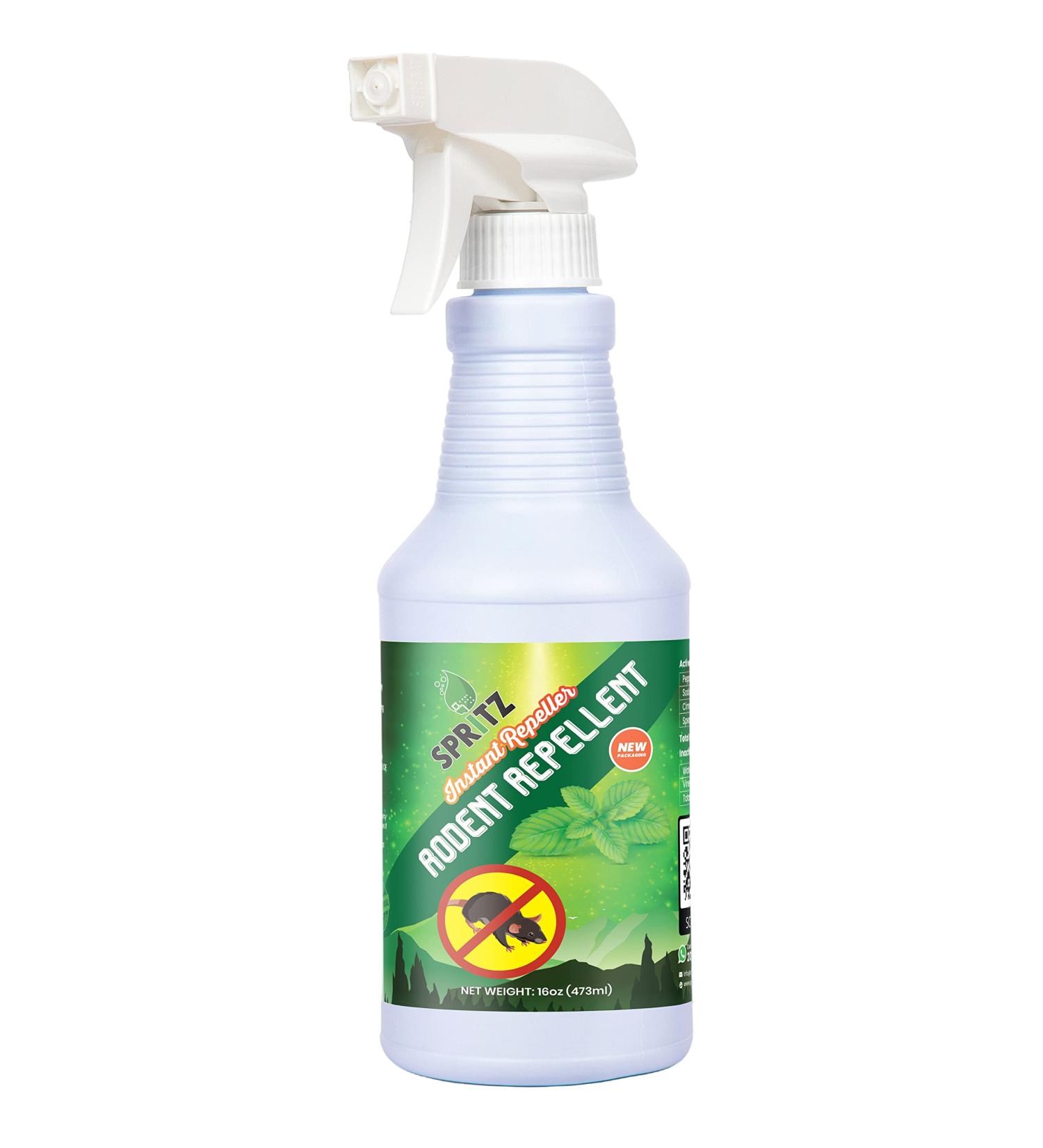 16oz Spritz Rodent Repellent with Peppermint Oil - USA Made Non-Toxic Solution for mice, Rats, Raccoons, Ants and More - 1 Count Pack - Buy Online on SooperMarket.com