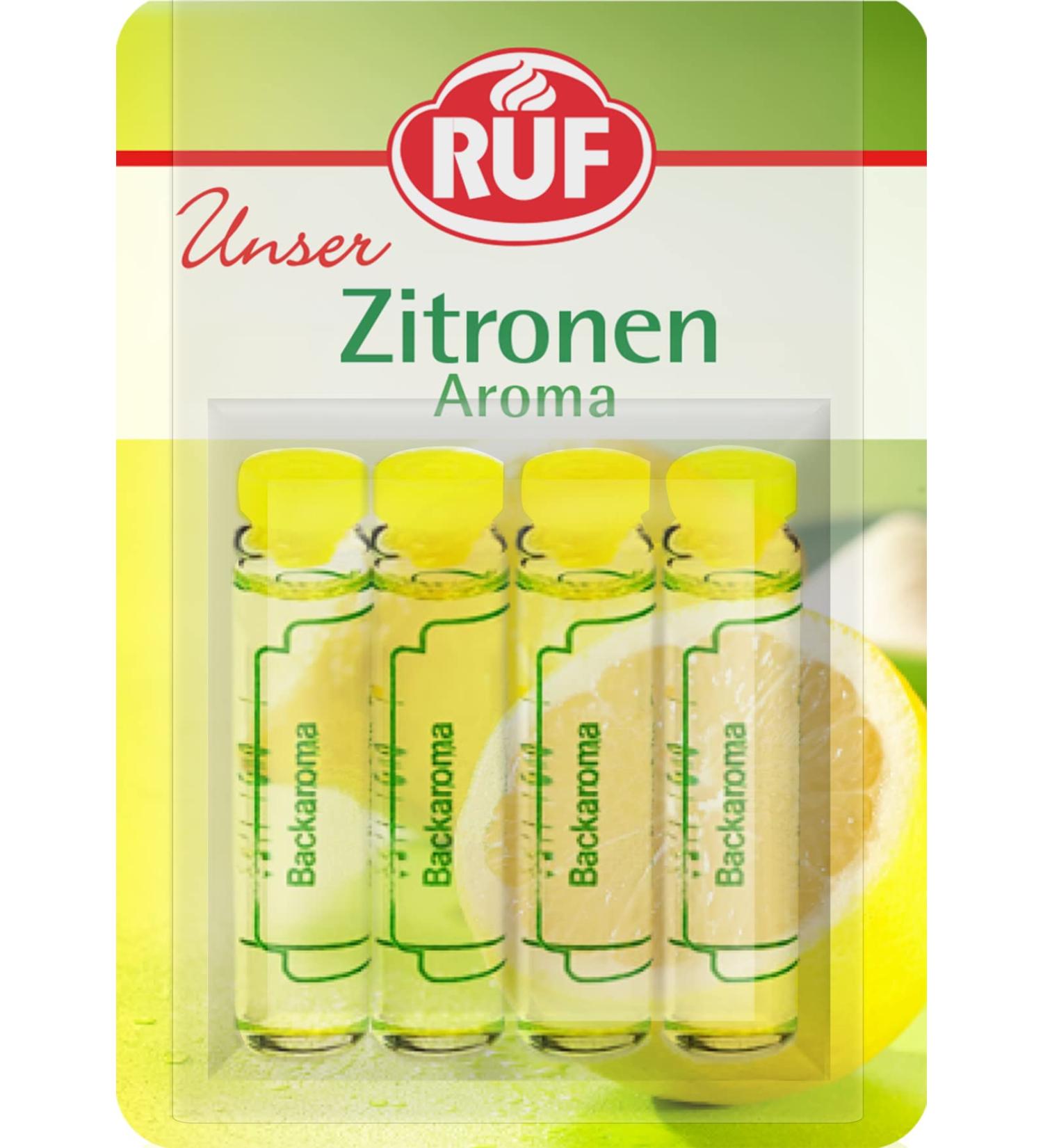 RUF Baking Flavor Lemon - 4 Bottles | Fruity Fresh Lemon for Dough & Creams | Gluten-Free & Vegan - Buy Online on SooperMarket.com