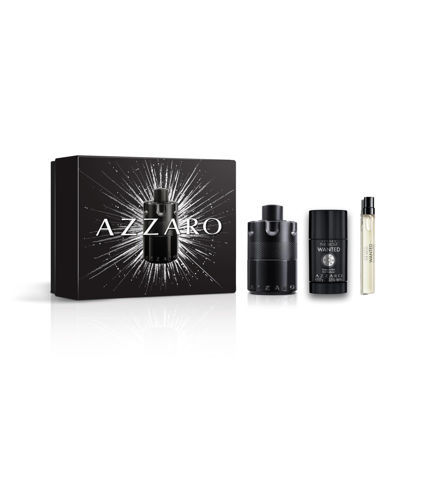 Azzaro The Most Wanted Eau de Parfum Intense - Seductive Mens Cologne Gift Set - 3-Piece Set Includes Full Size Fragrance (100ml) + Travel Size Spray (10ml) + Deodorant Stick (77g) - Gifts for Men - Buy Online on SooperMarket.com