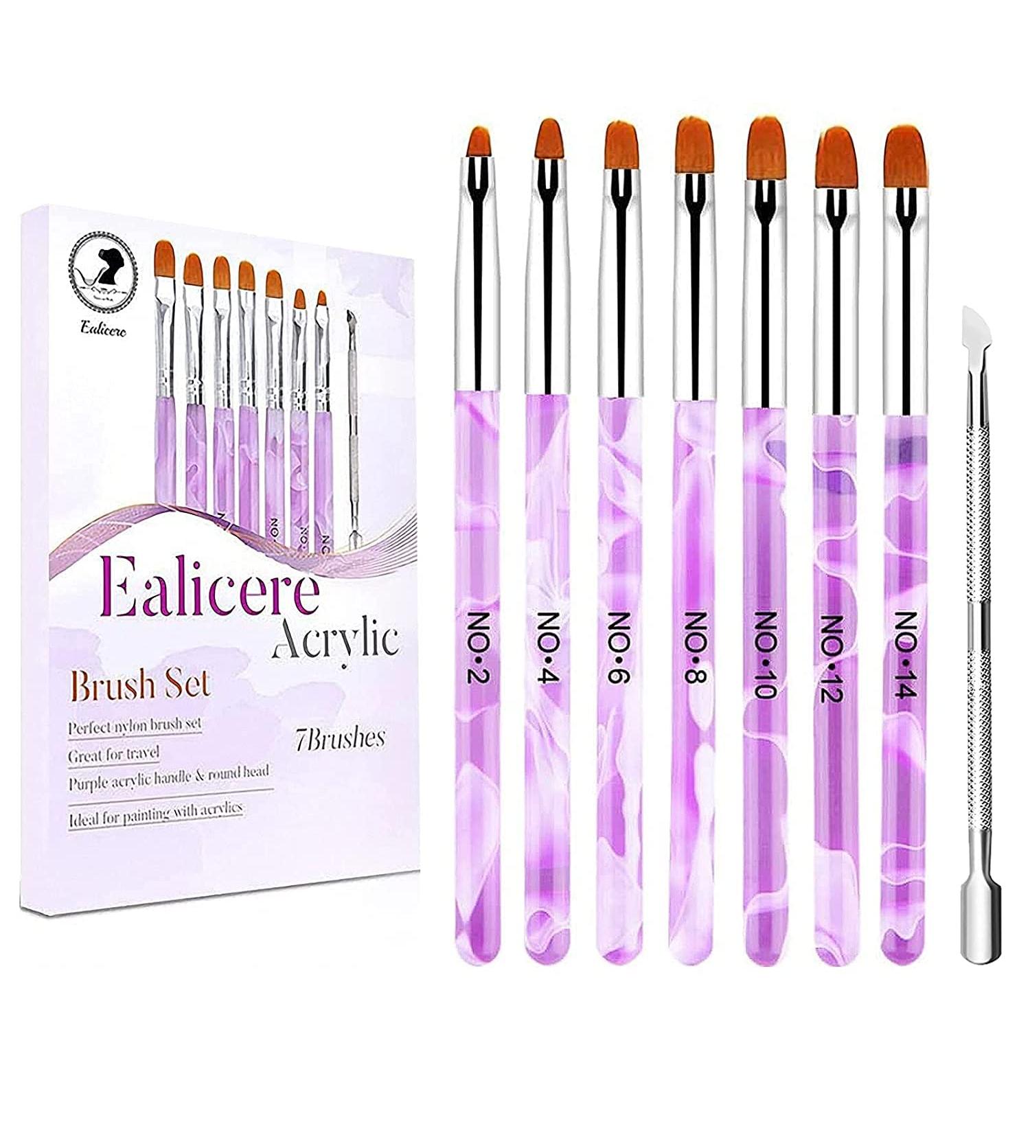 Professional 7-Part Nail Art Brush Set with Nail Shaver - Perfect for Gel & Acrylic Nail Designs - Buy Online on SooperMarket.com