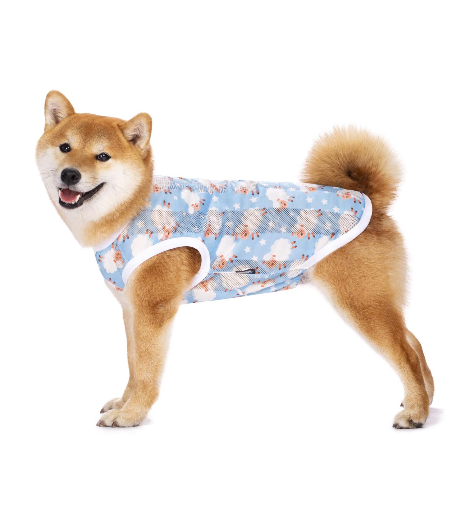 Cool Summer T-Shirt for Dogs | Breathable Sun Protection Vest for Medium & Large Dogs (Size M Blue Sheep) - Buy Online on SooperMarket.com