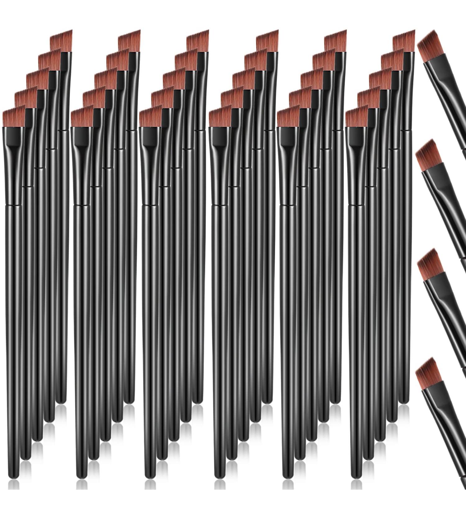 100 Pack Disposable Angled Eyebrow Brushes - Salon Quality Tinting and Makeup Tool - Buy Online on SooperMarket.com
