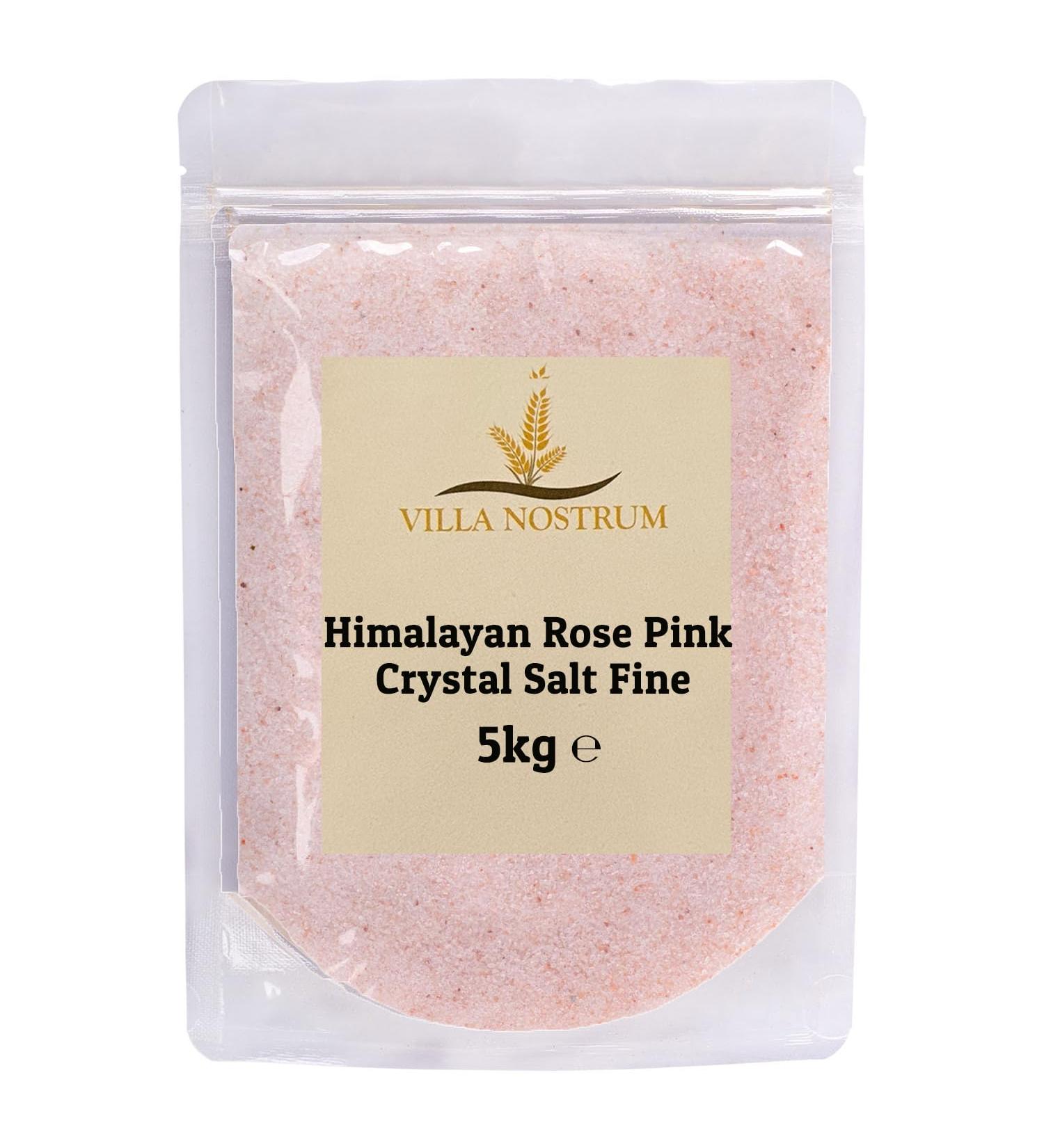 Himalayan Rose Pink Salt (Fine) 5kg | Unrefined No Additives Resealable Pouch by Villa Nostrum
