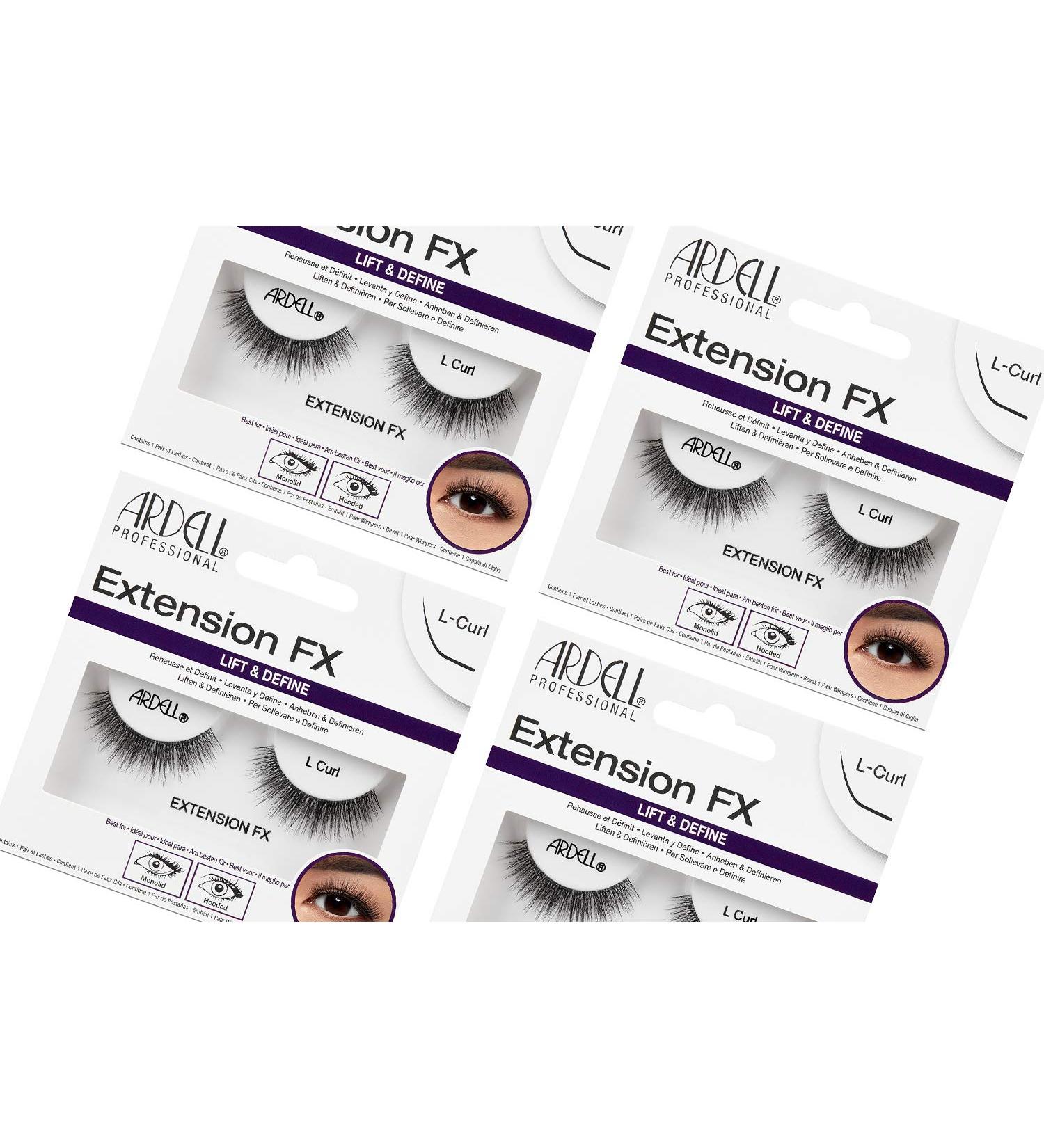 Ardell Extension FX L Curl False Eye Lashes - 4 Pack for Lifted & Defined Eyes - Buy Online on SooperMarket.com