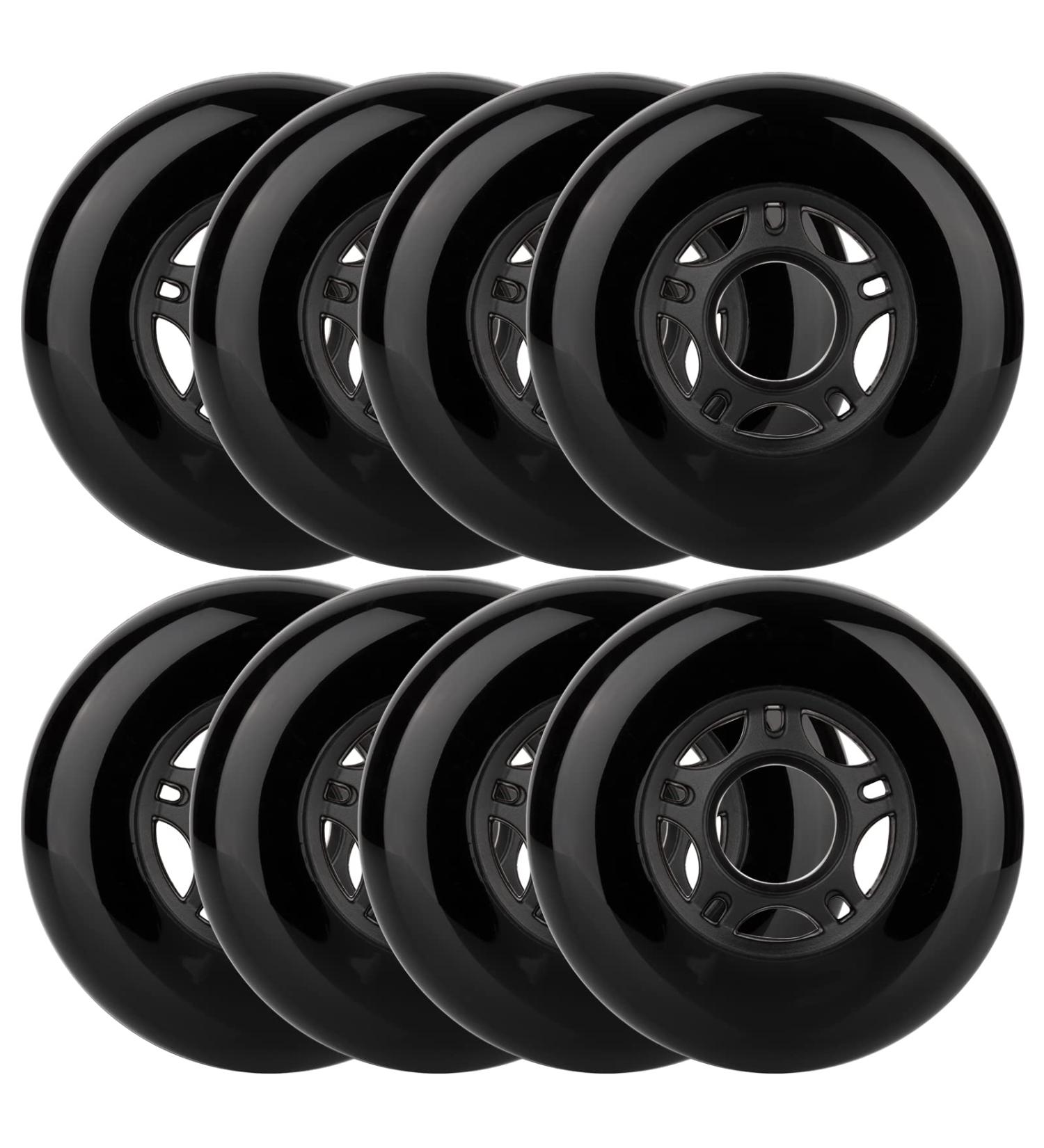 WHEELCOME 8-Pack 85a Inline Skate Wheels - 80mm Replacement Wheels for Roller Hockey Skates and More - Black - Buy Online on SooperMarket.com