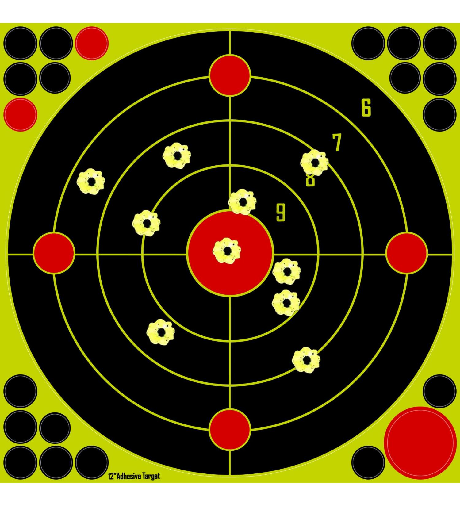 12 Inch & 7 Inch Self Adhesive Shooting Targets - Splatter Reactive with Cover-up Patches (30 Pack) - for Gun, Pistol, Rifle, Airsoft, Pellet Gun - Buy Online on SooperMarket.com