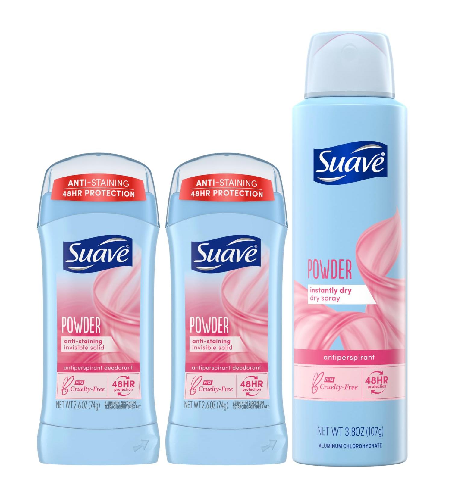Suave Deodorant for Women - Invisible Solid Antiperspirant & Dry Spray Bundle | 48H Protection 2-Pack - Buy Online on SooperMarket.com