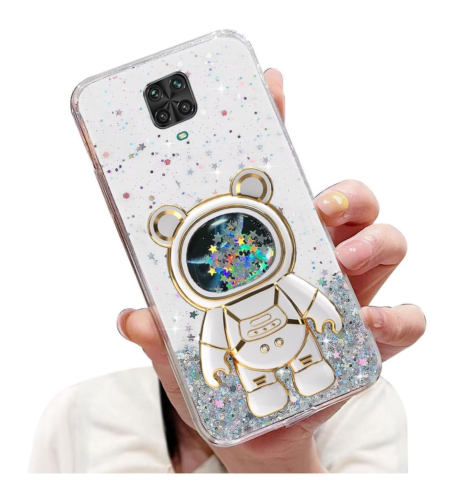Buy Tivenfezk Nadoli Cartoon Glitter Astronaut Case for Xiaomi Redmi Note 9 Pro - Soft Silicone Hidden Stand Stylish Bling Shell International Shipping Available - Buy Online on SooperMarket.com