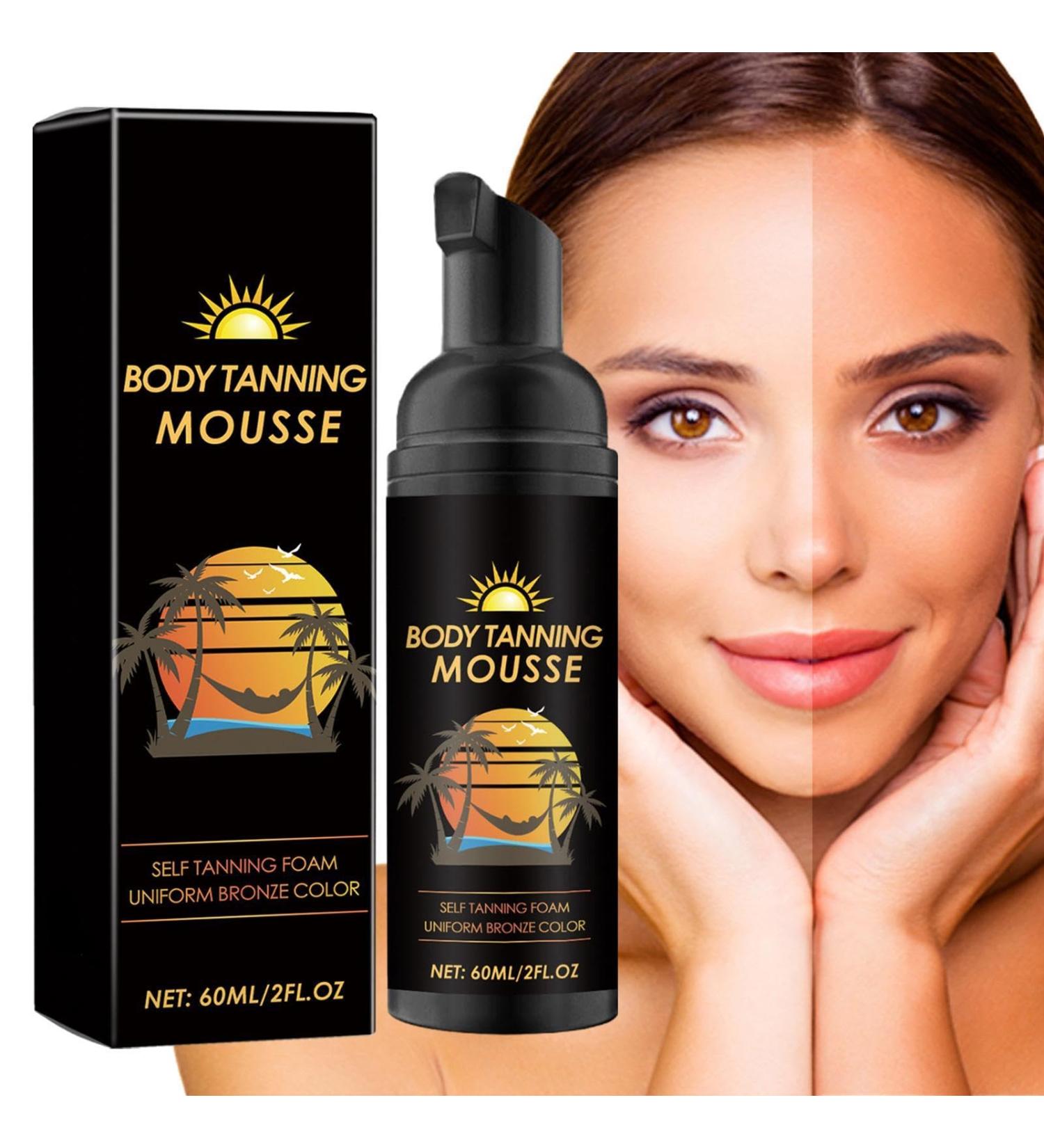Long-Lasting Tanning Mousse | Natural Tanning Mousse | 60ml Tanning Mousse | Moisturizing Tanning Foam Tanning Mousse for Sunbeds Outdoor Tanning Mousse - Buy Online on SooperMarket.com