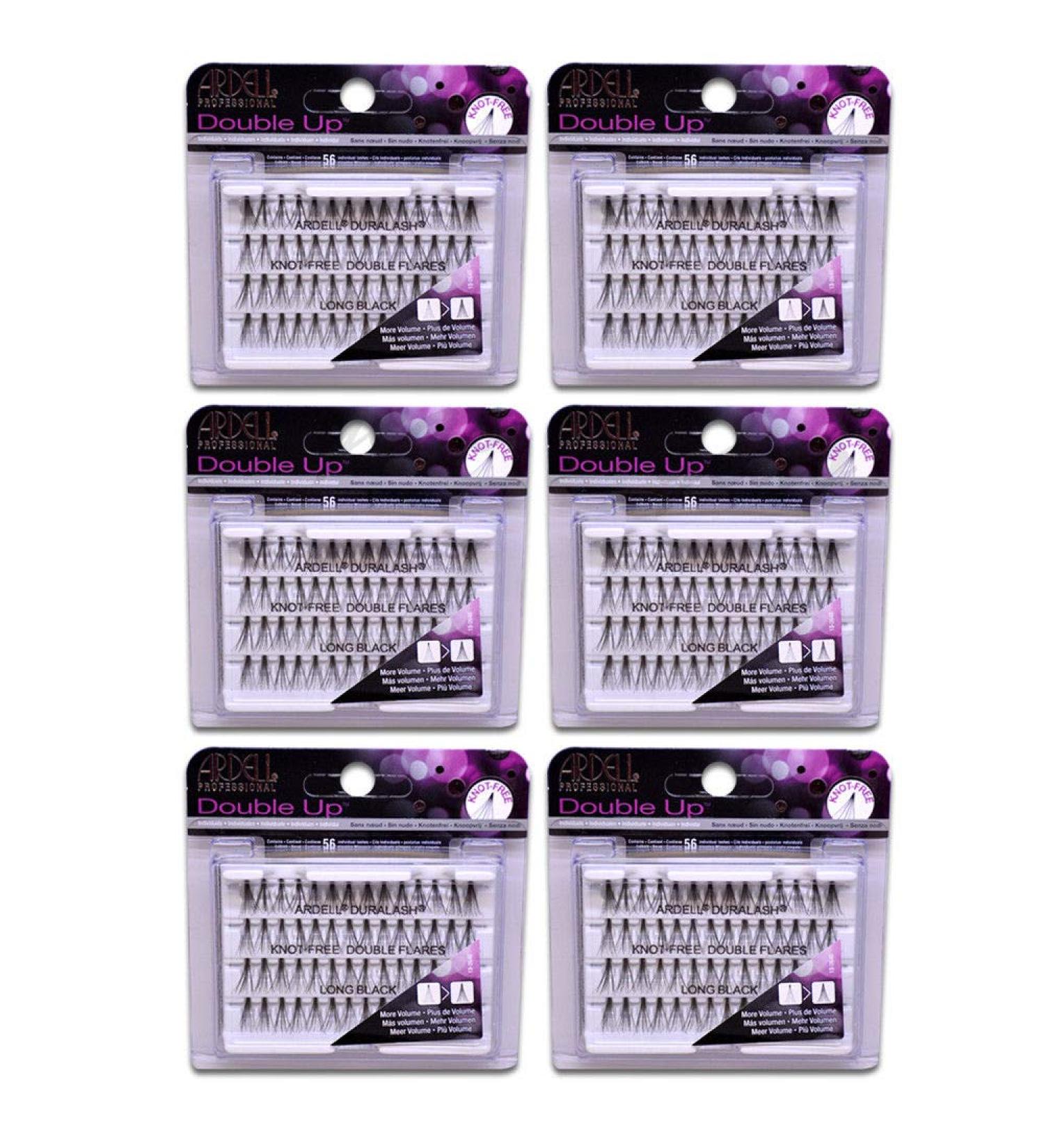 (6 PACK) Ardell Double Up Knot Free Double Flares Long Black