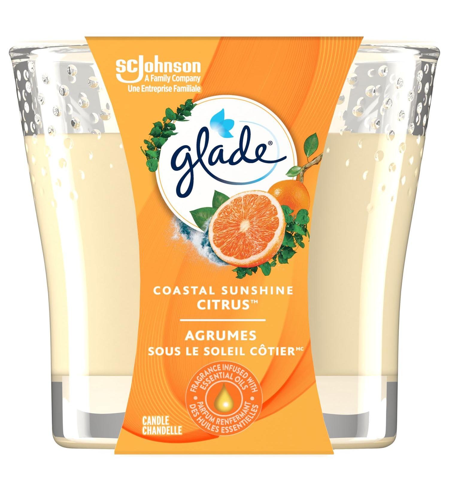 Glade Scented Candle Coastal Sunshine Citrus Air Freshener Infused with Essential Oils 1-Wick Candle 1 Count - Buy Online on SooperMarket.com