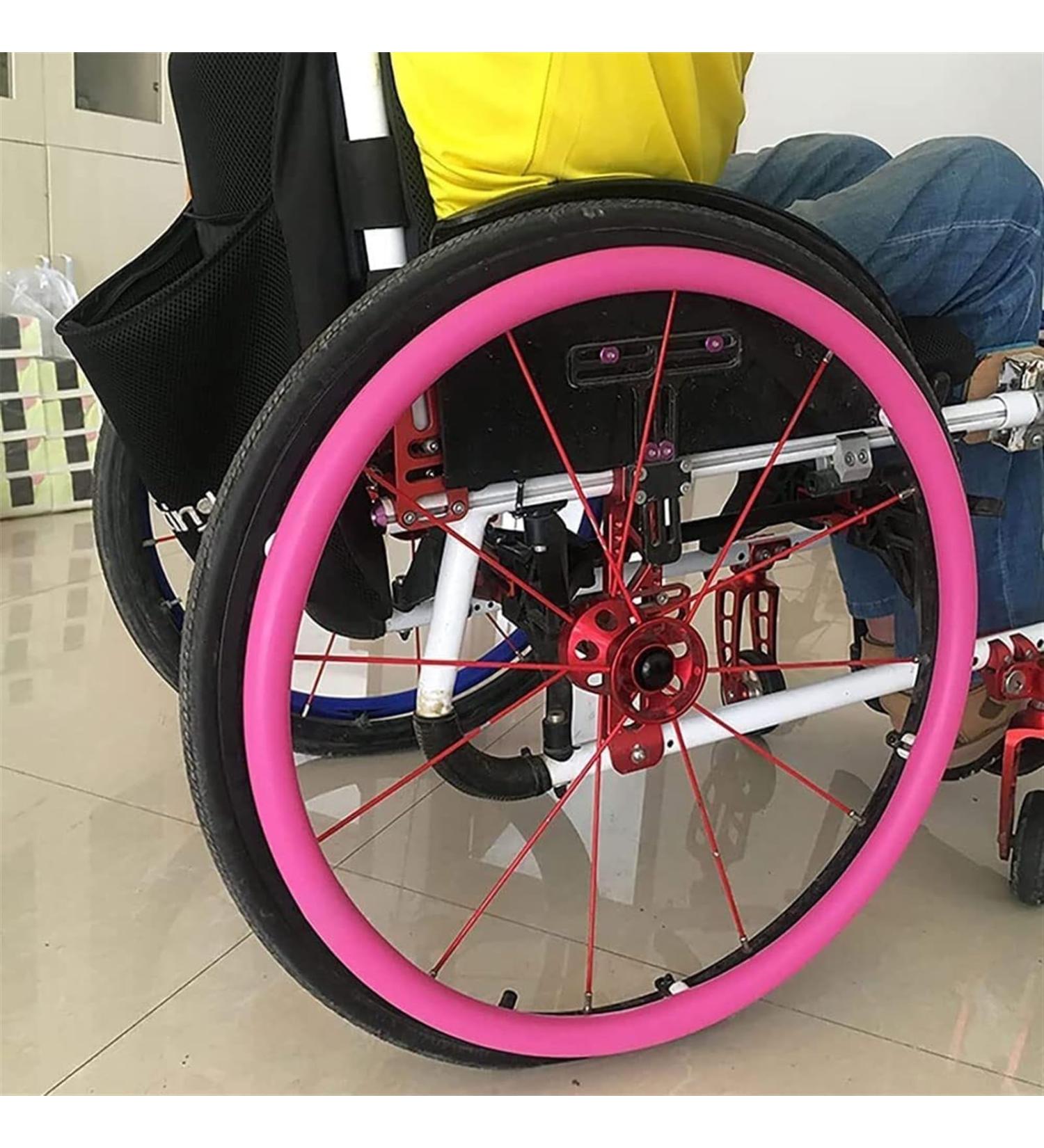 Wheelchair Rear Wheel Cover Protective Sleeve Wheelchair Push Rim Covers Wheelchair Rear Wheel Improve Grip and Traction (Color : Pink Size : 24inch) 24inch Pink - Buy Online on SooperMarket.com