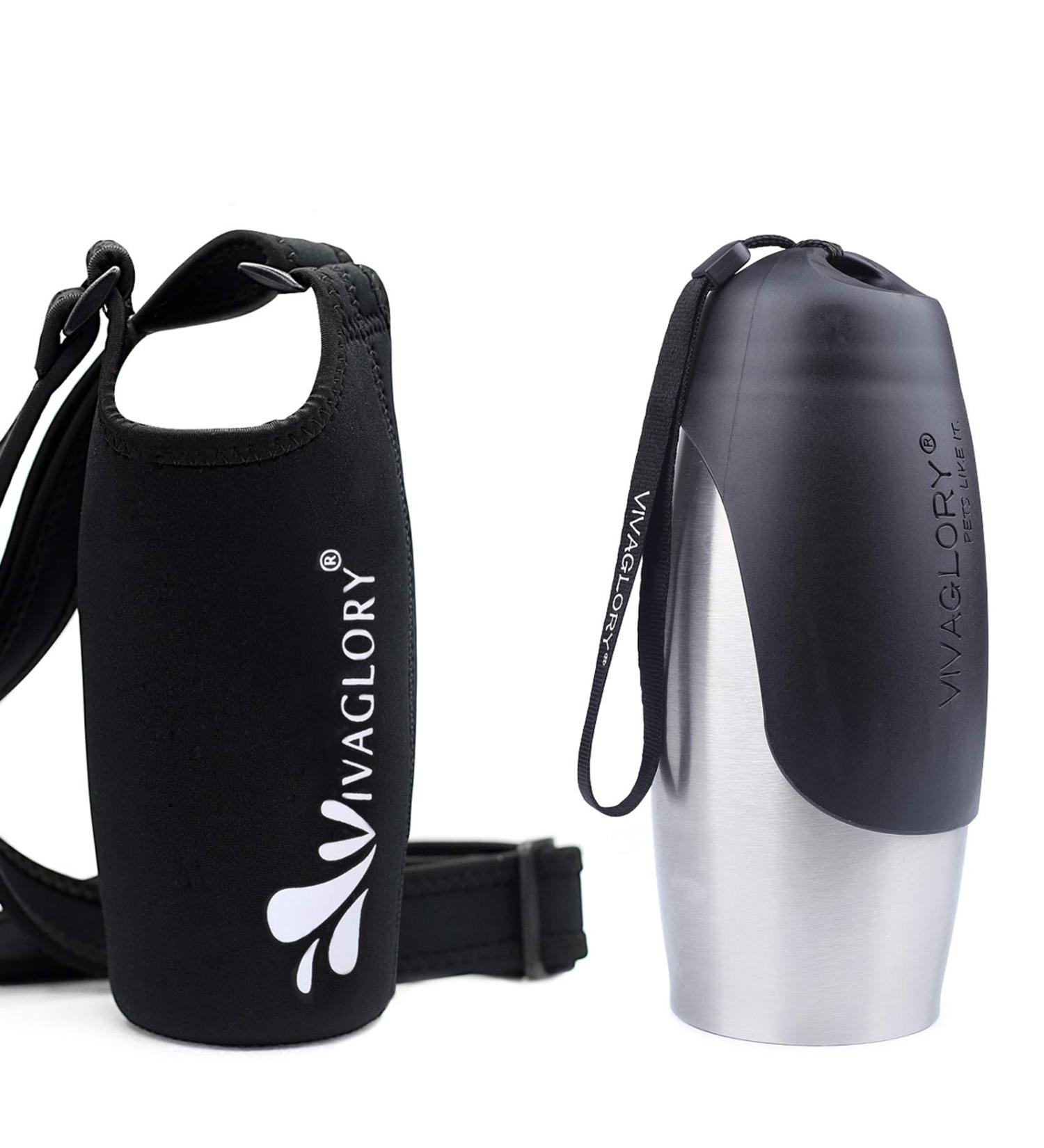 Vivaglory 25oz Stainless Steel Dog Bottle & Neoprene Bottle Carrier Combo  Great for Walking & Hiking with Dogs 25oz Bottle & Neoprene Sling Stainless Steel Bottle + Black - Buy Online on SooperMarket.com