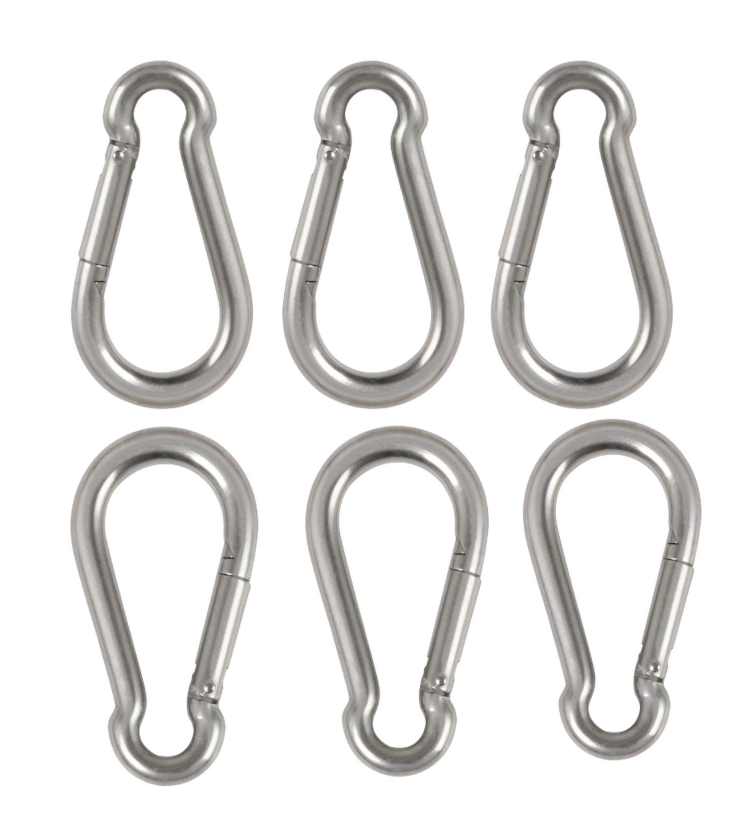 6 Pack of 2 1/4 Inches Stainless Steel Safety Spring Snap Hook Carabiner  Multi-Purpose Heavy Duty Stainless Steel Carabiner Clips for Keys Swing Set Camping Fishing Hiking Traveling - Buy Online on SooperMarket.com