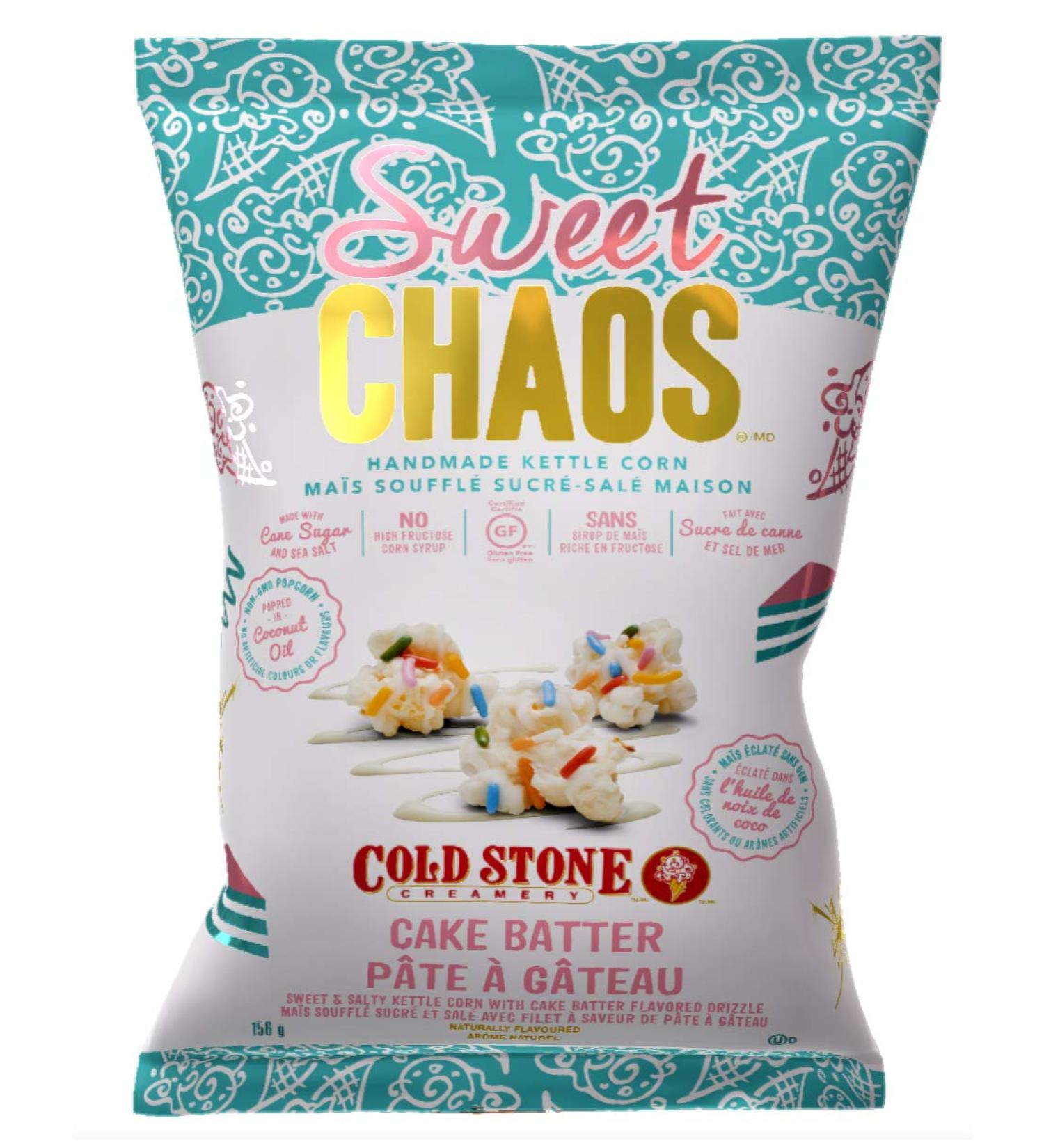 Sweet Chaos Handmade Kettle Corn, Coldstone Creamery Cake Batter Drizzle, 5.5 Ounce Bag