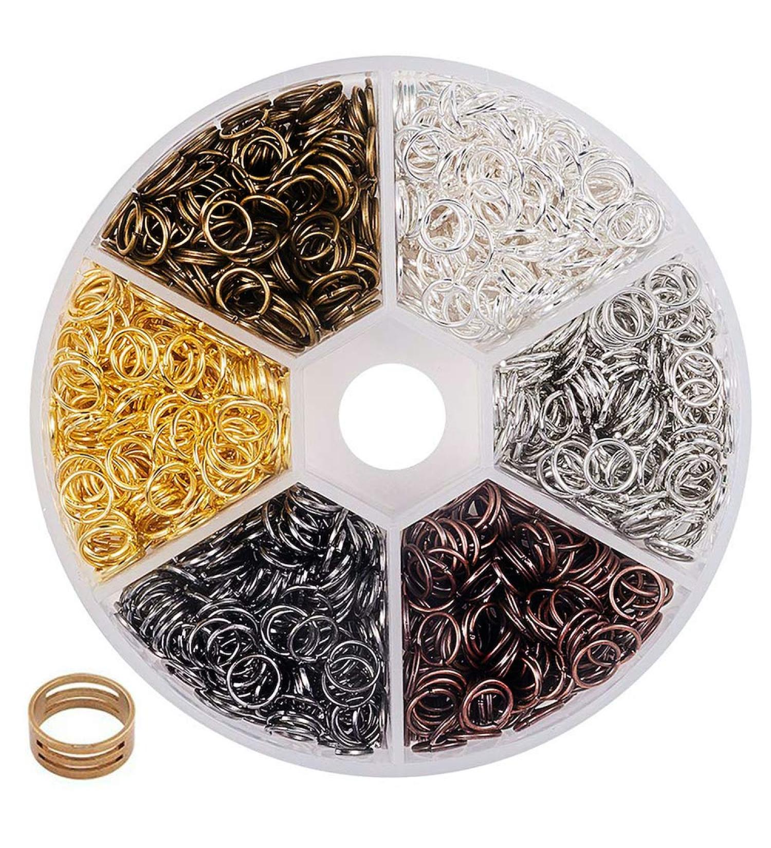 BEADNOVA 6mm Assorted Colors Open Jump Rings for Jewelry Making (900Pcs) - Buy Online on SooperMarket.com