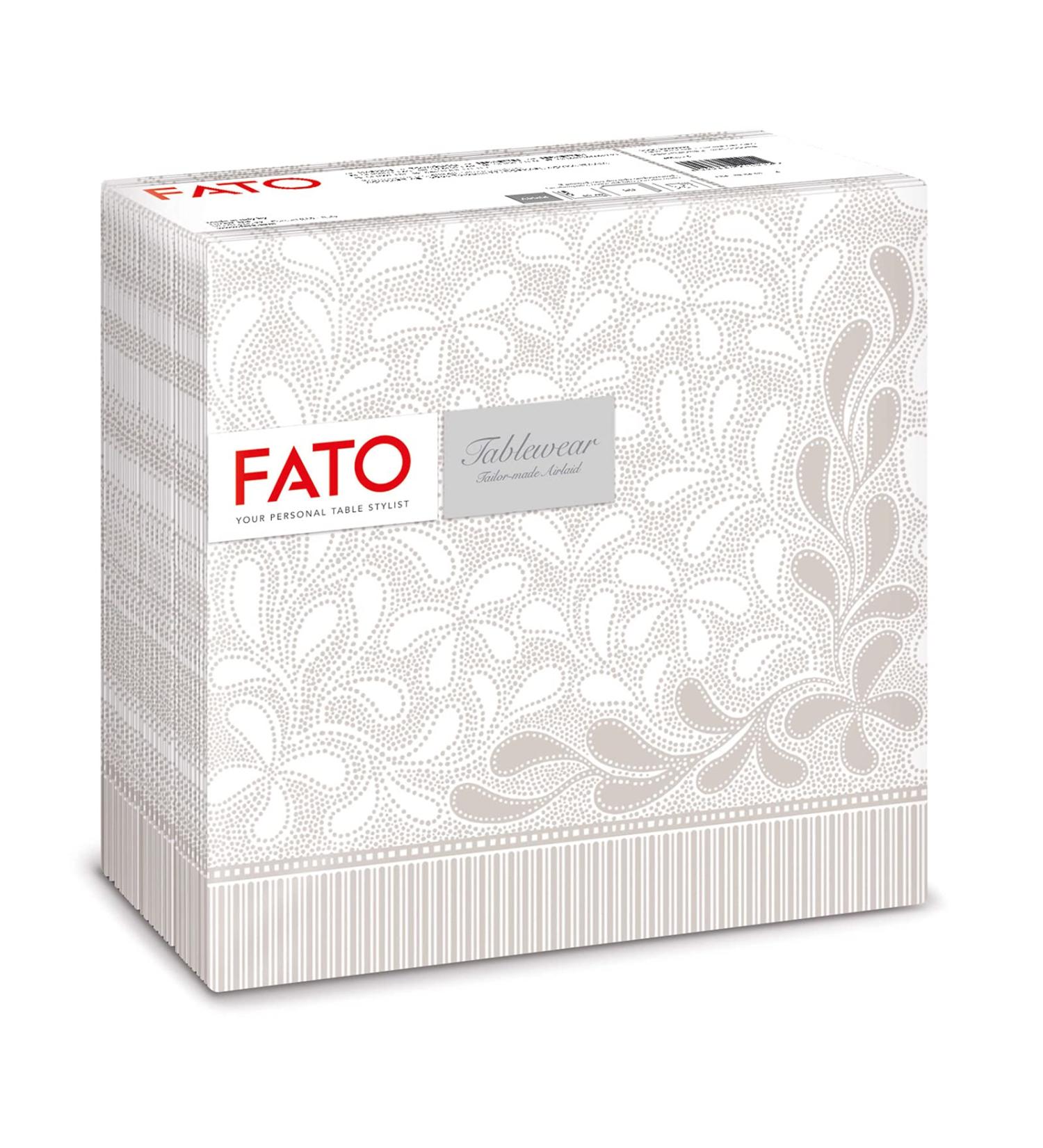 Buy Fato Dry Paper Napkins - Airlaid Textile Effect Pack of 50 40x40 Folded in 4 Botanic Dust Design - International Shipping Available - Buy Online on SooperMarket.com