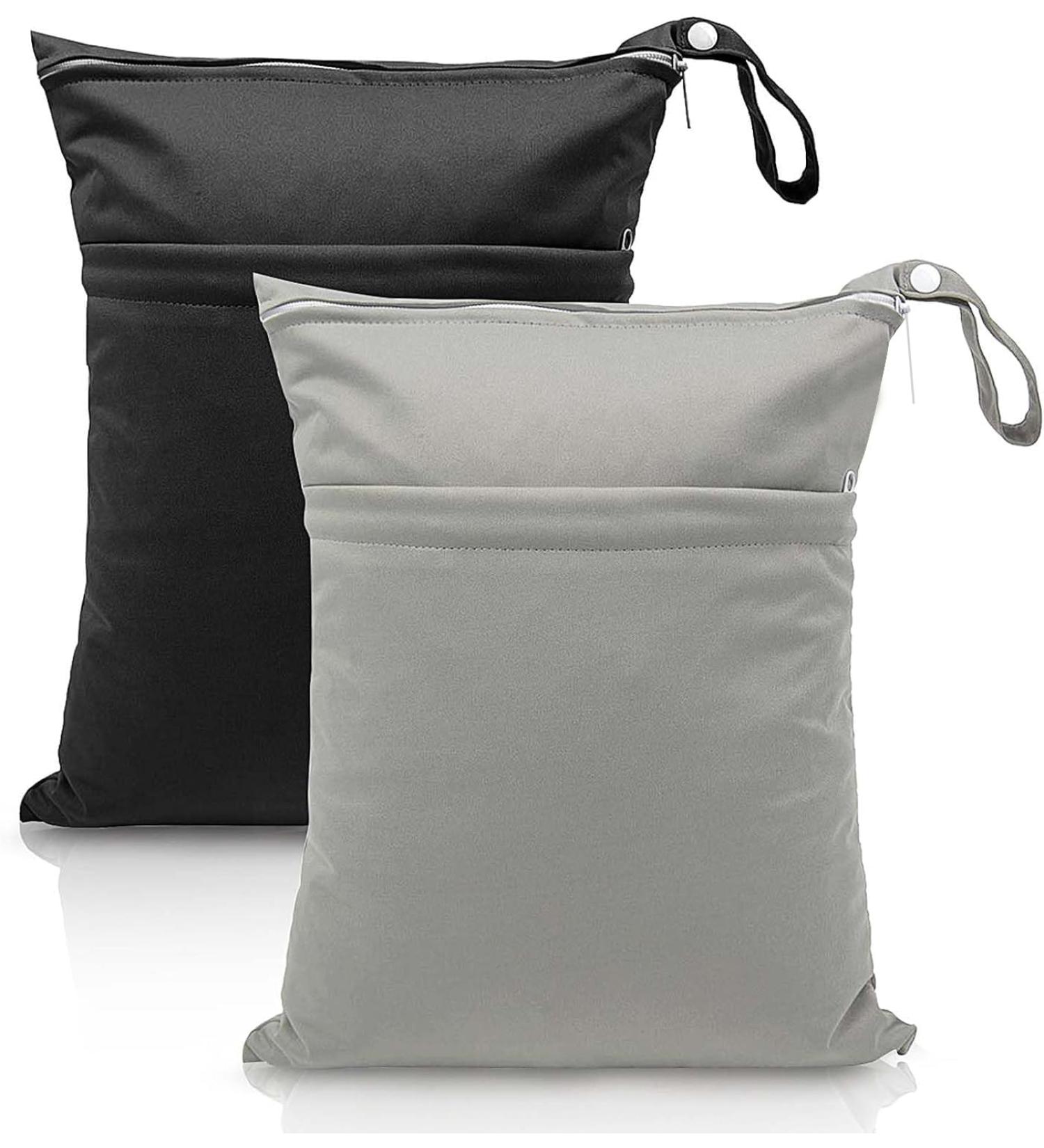 2 Piece Wet Bag Set - Reusable Waterproof Bags for Baby Cloth Diapers and Gym Gear - Buy Online on SooperMarket.com
