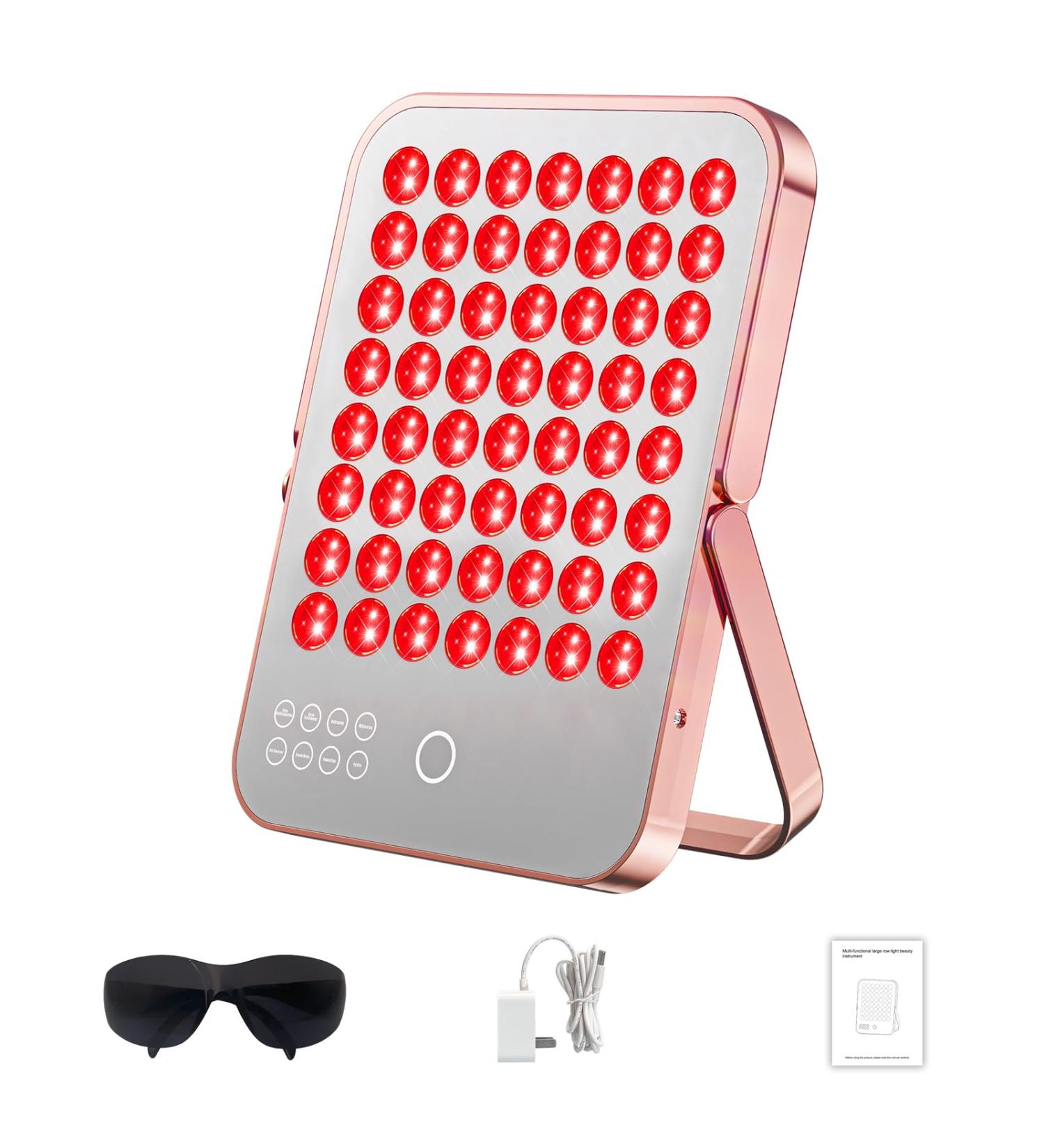 Red Light Devices 112LEDs 460/590/660/940nm Infrared Light Panel with Timer and Stand 3" Irradiance 140mW/cm Unique Mirror Design for Home/Work Red Light Lamp - Buy Online on SooperMarket.com