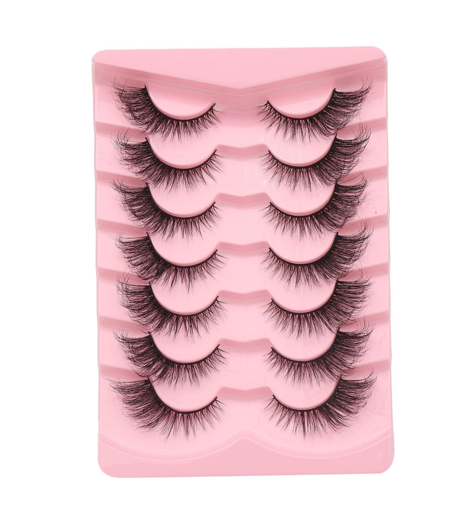 Fake Eyelashes 1 Pack/7 Pairs Fluffy Mink Lashes 3D Natural Look Wispy Eye Lashes Faulse Eyelashes Extension for Eye Makup Mink Lashes Lash Extension False Eyelashes Wispy Eye Lashes - Buy Online on SooperMarket.com