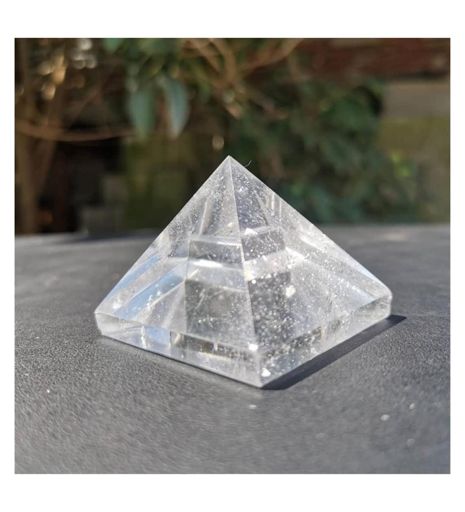 Natural Crystal Rough 40mm Natural Clear Quartz Crystal Stone Transparent Crystal Pyramid dingchi - Buy Online on SooperMarket.com