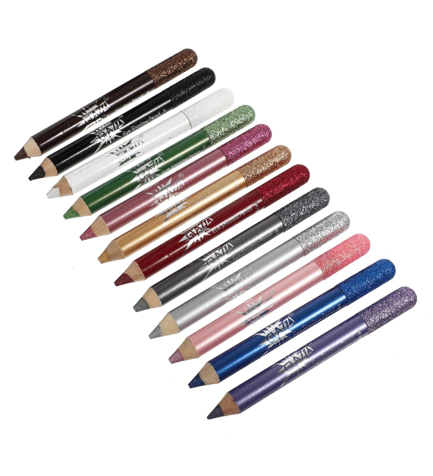 Baluue 12pcs Pearlescent Eyeshadow Pencil Waterproof Gel Eyeliner Natural Look Eyes Liner Eye Glitter Wood 12.5X0.5cm Assorted Color - Buy Online on SooperMarket.com